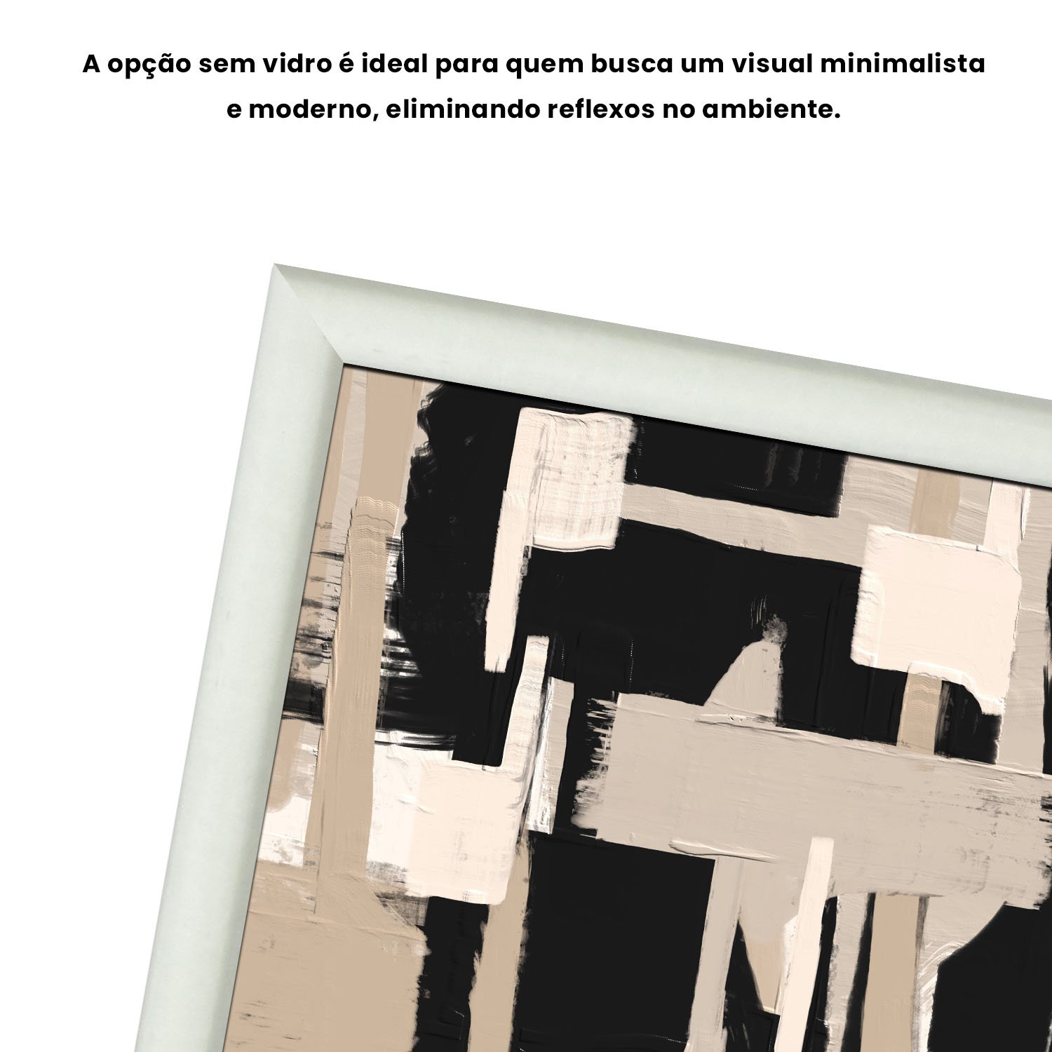 Quadro Decorativo Textura Bege e Preto Estilo Modern Heritage
