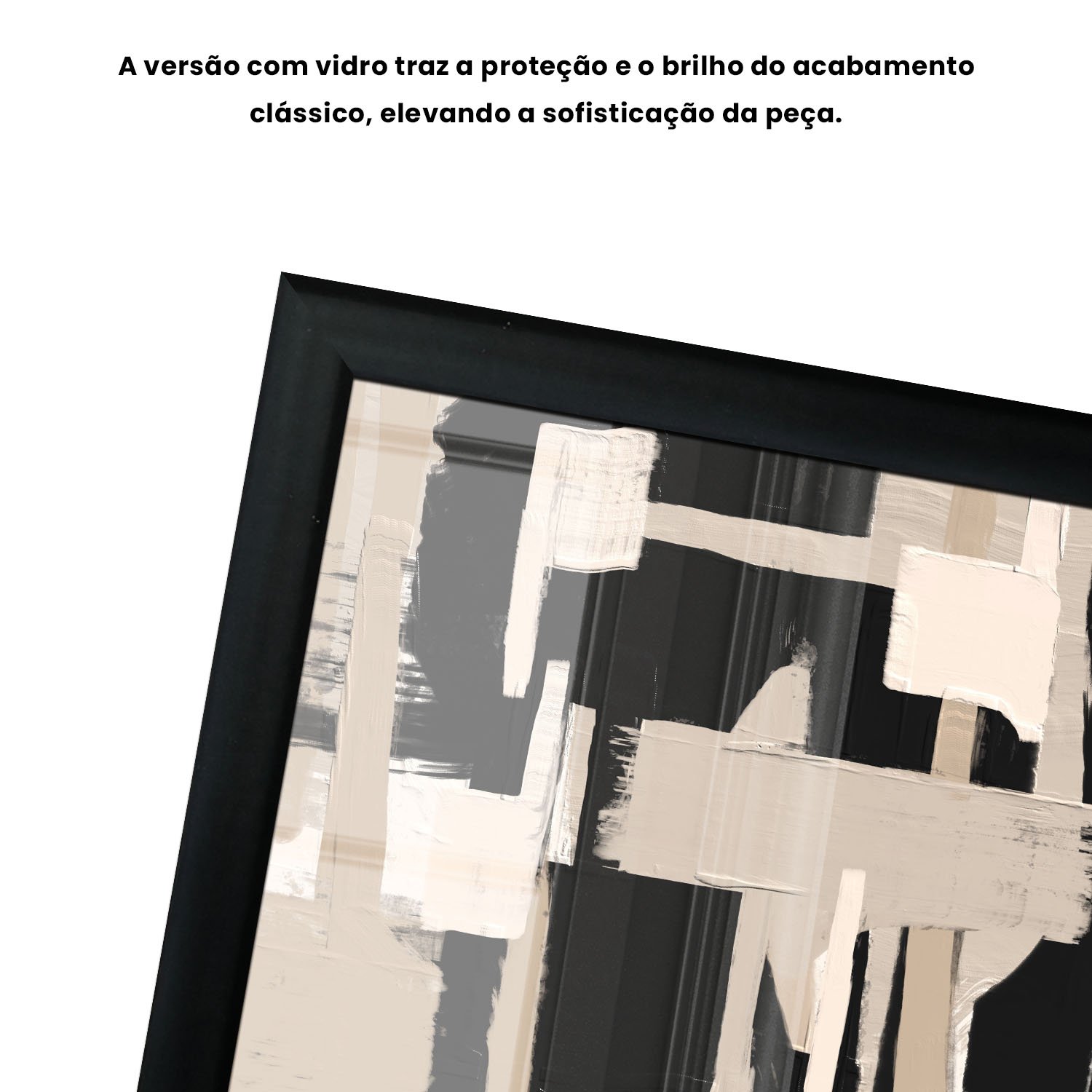Quadro Decorativo Textura Bege e Preto Estilo Modern Heritage
