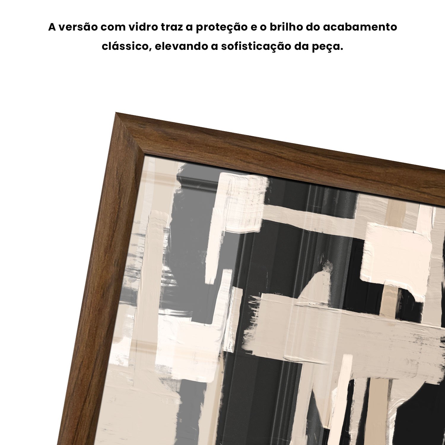 Quadro Decorativo Textura Bege e Preto Estilo Modern Heritage