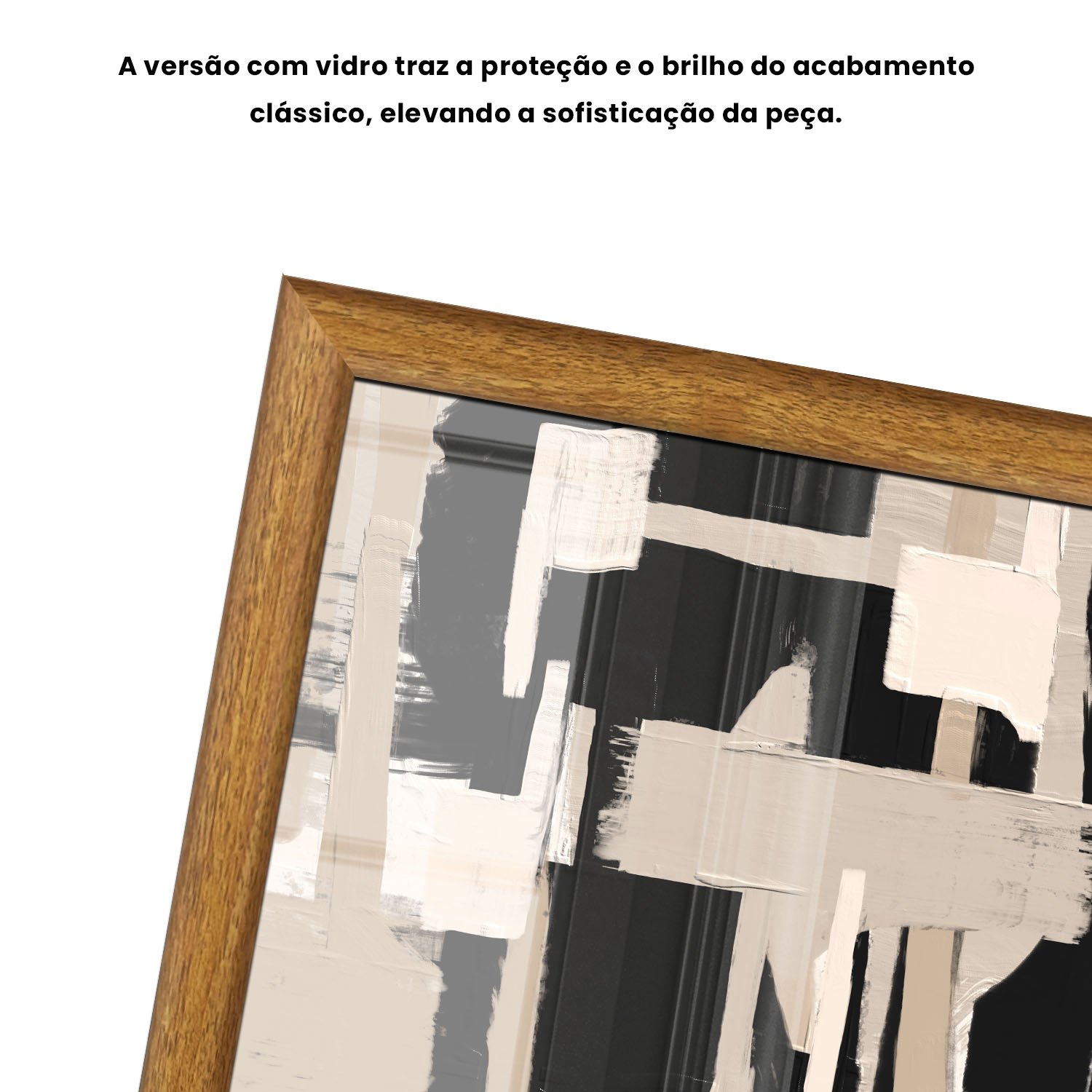 Quadro Decorativo Textura Bege e Preto Estilo Modern Heritage