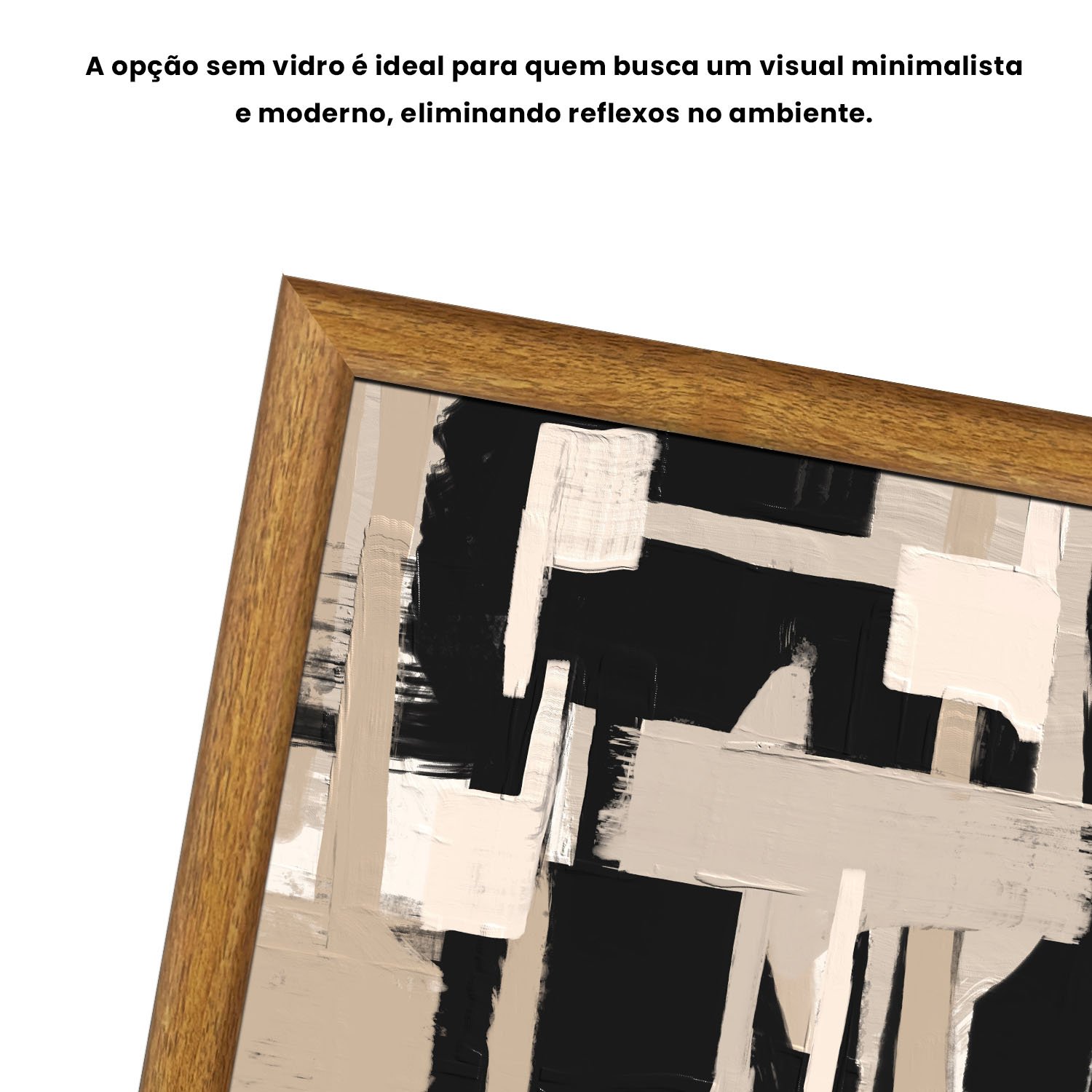 Quadro Decorativo Textura Bege e Preto Estilo Modern Heritage