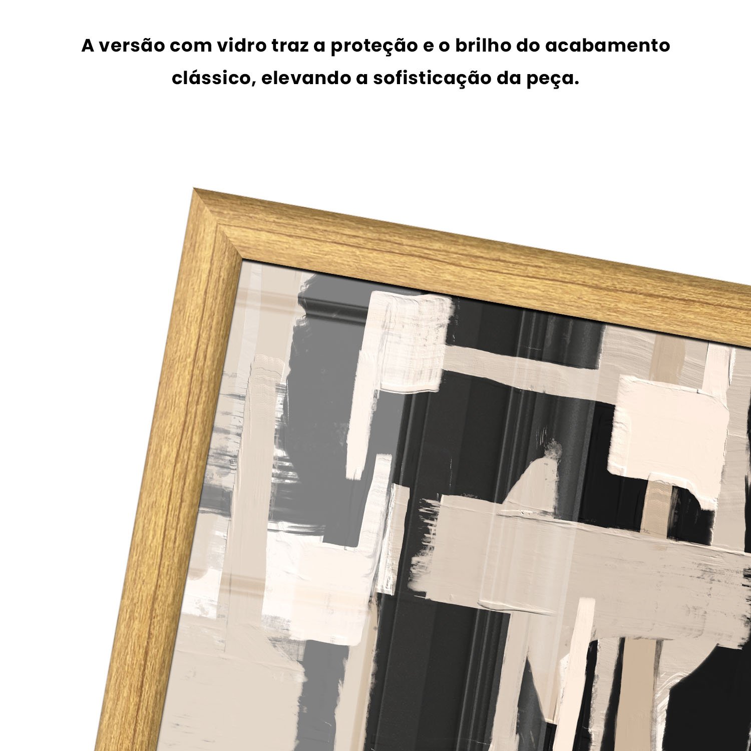 Quadro Decorativo Textura Bege e Preto Estilo Modern Heritage