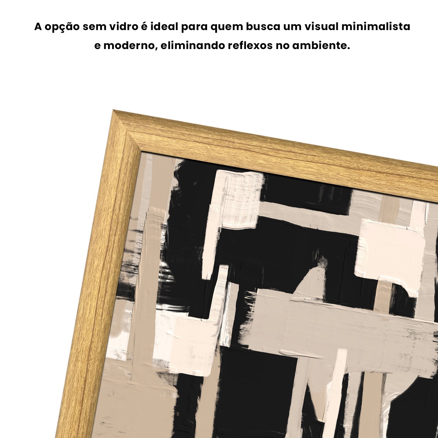 Quadro Decorativo Textura Bege e Preto Estilo Modern Heritage
