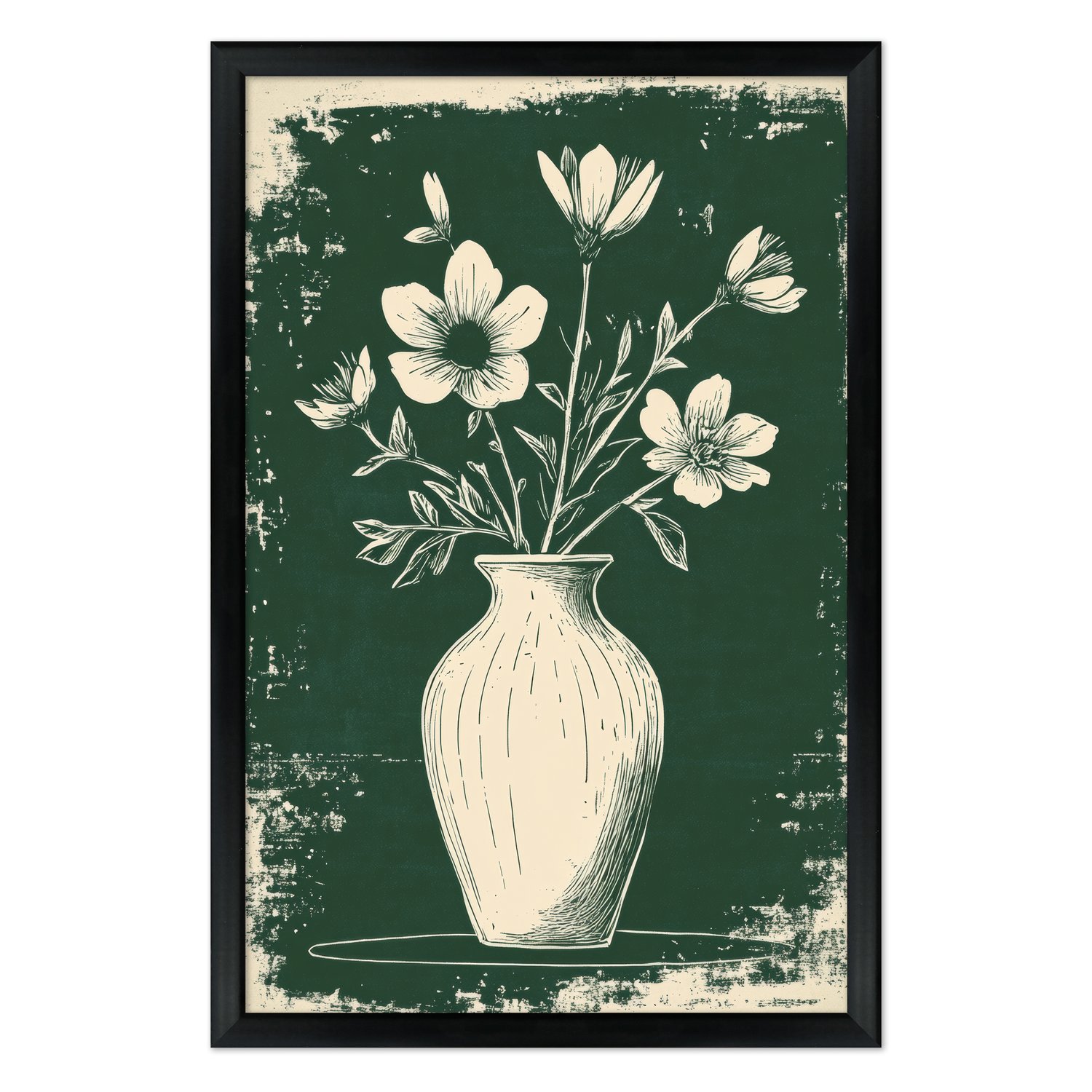 Quadro Decorativo Vaso de Flores Estilo Modern Heritage
