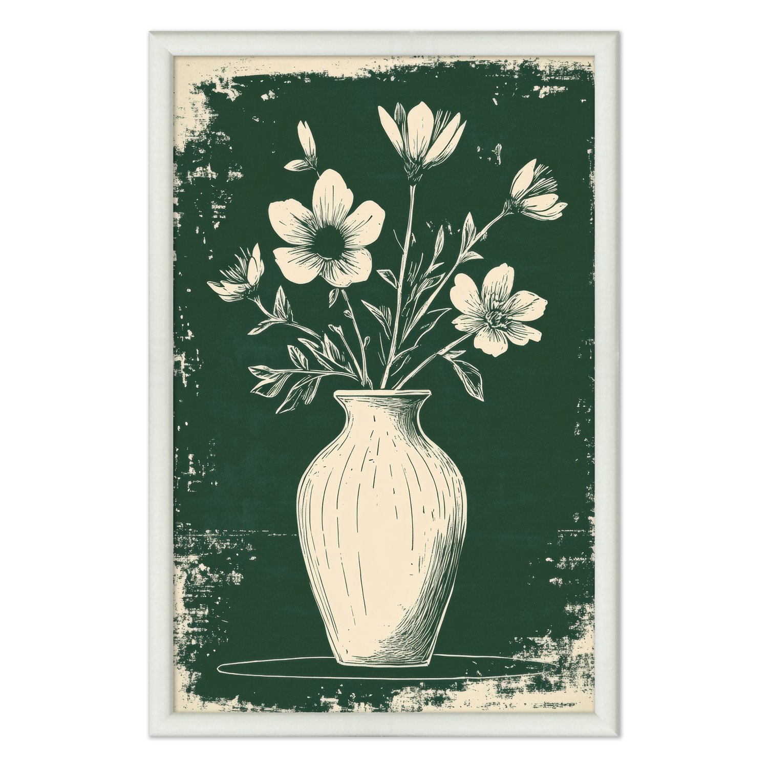 Quadro Decorativo Vaso de Flores Estilo Modern Heritage