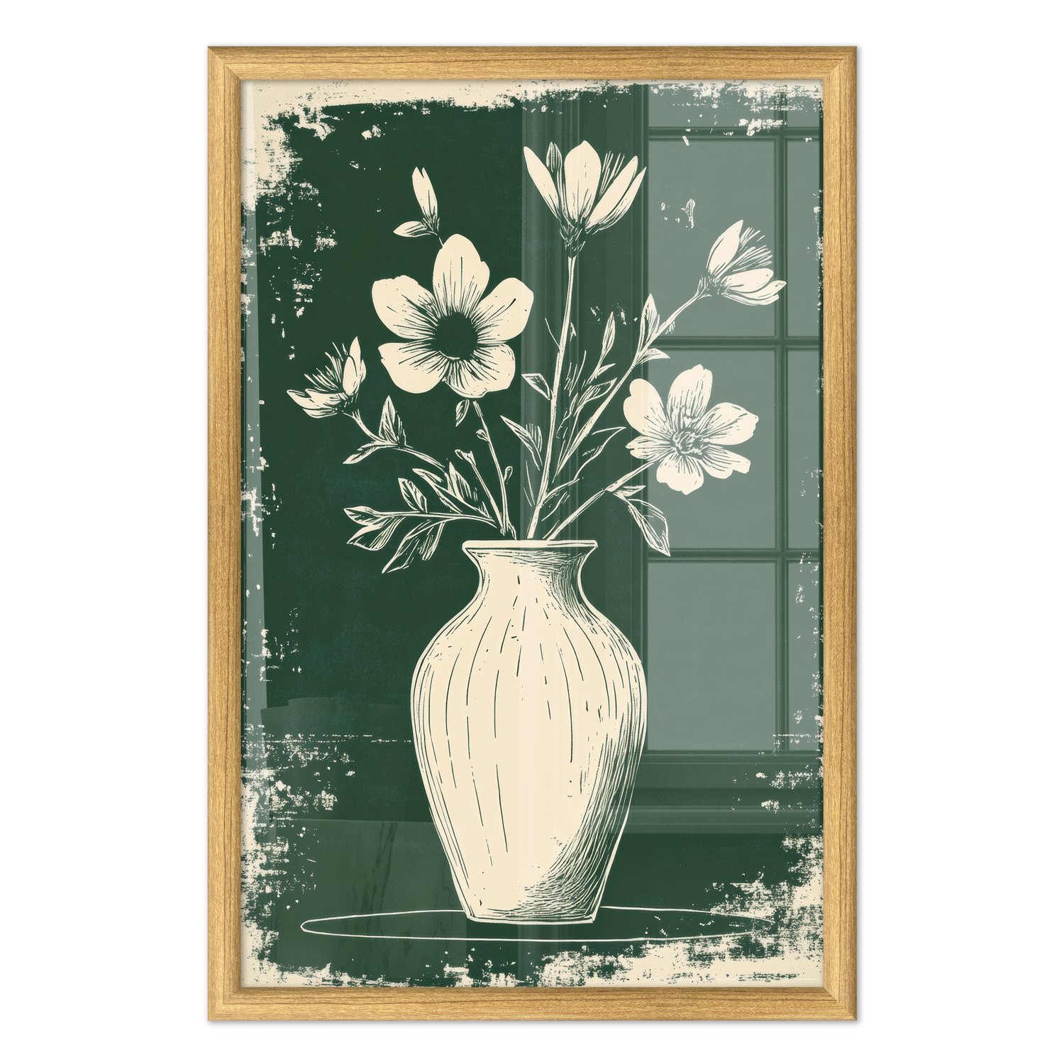 Quadro Decorativo Vaso de Flores Estilo Modern Heritage