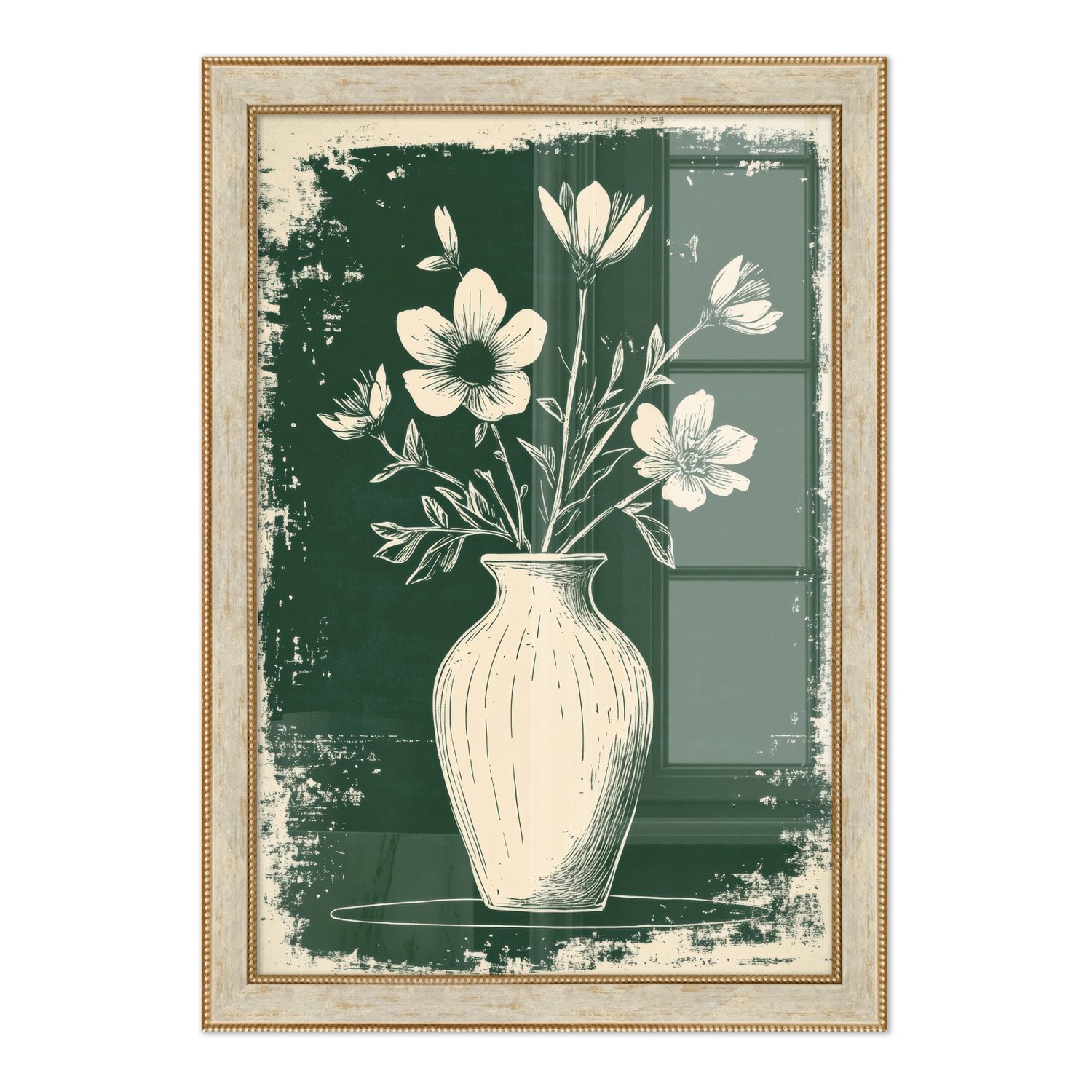 Quadro Decorativo Vaso de Flores Estilo Modern Heritage