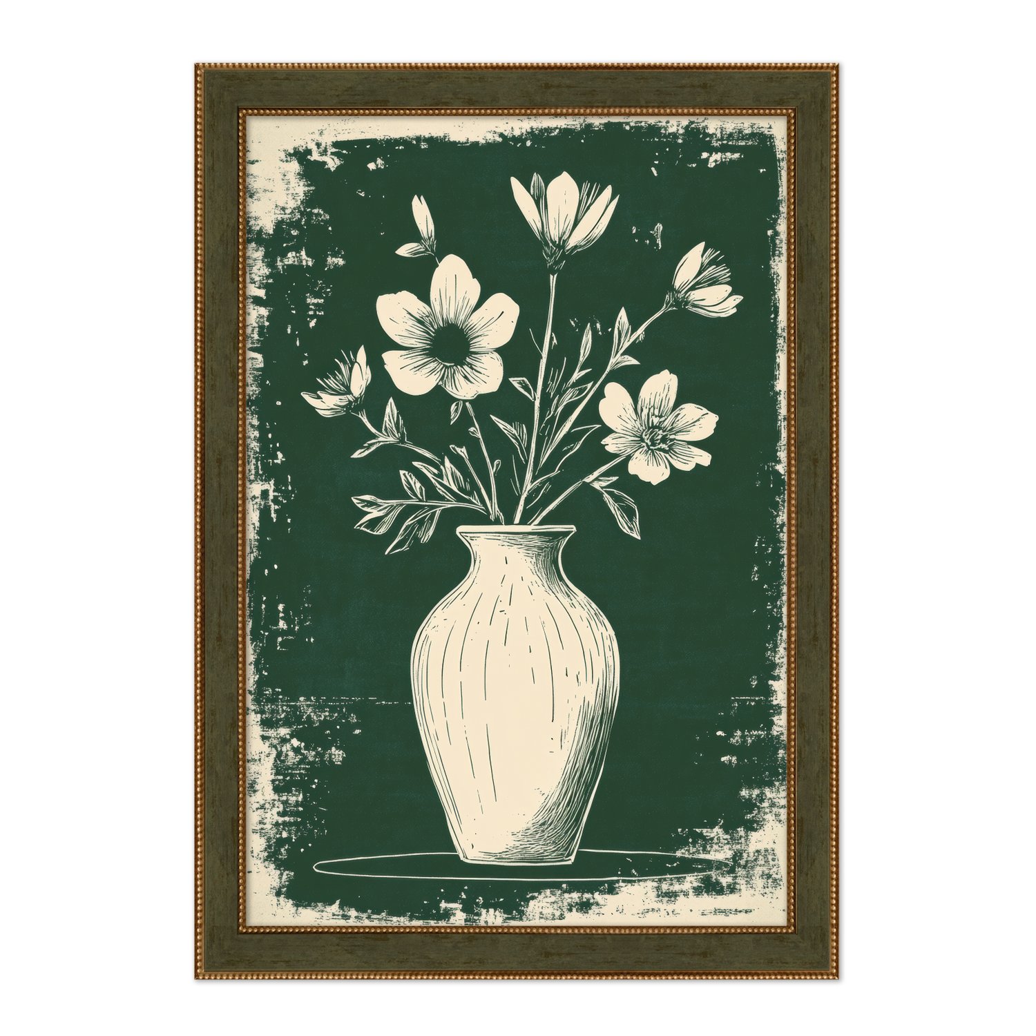 Quadro Decorativo Vaso de Flores Estilo Modern Heritage