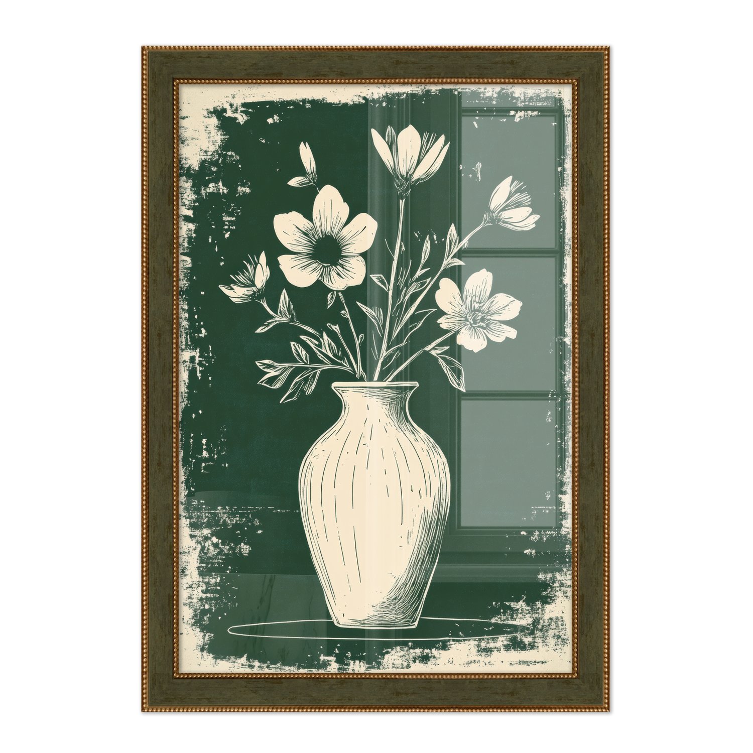 Quadro Decorativo Vaso de Flores Estilo Modern Heritage