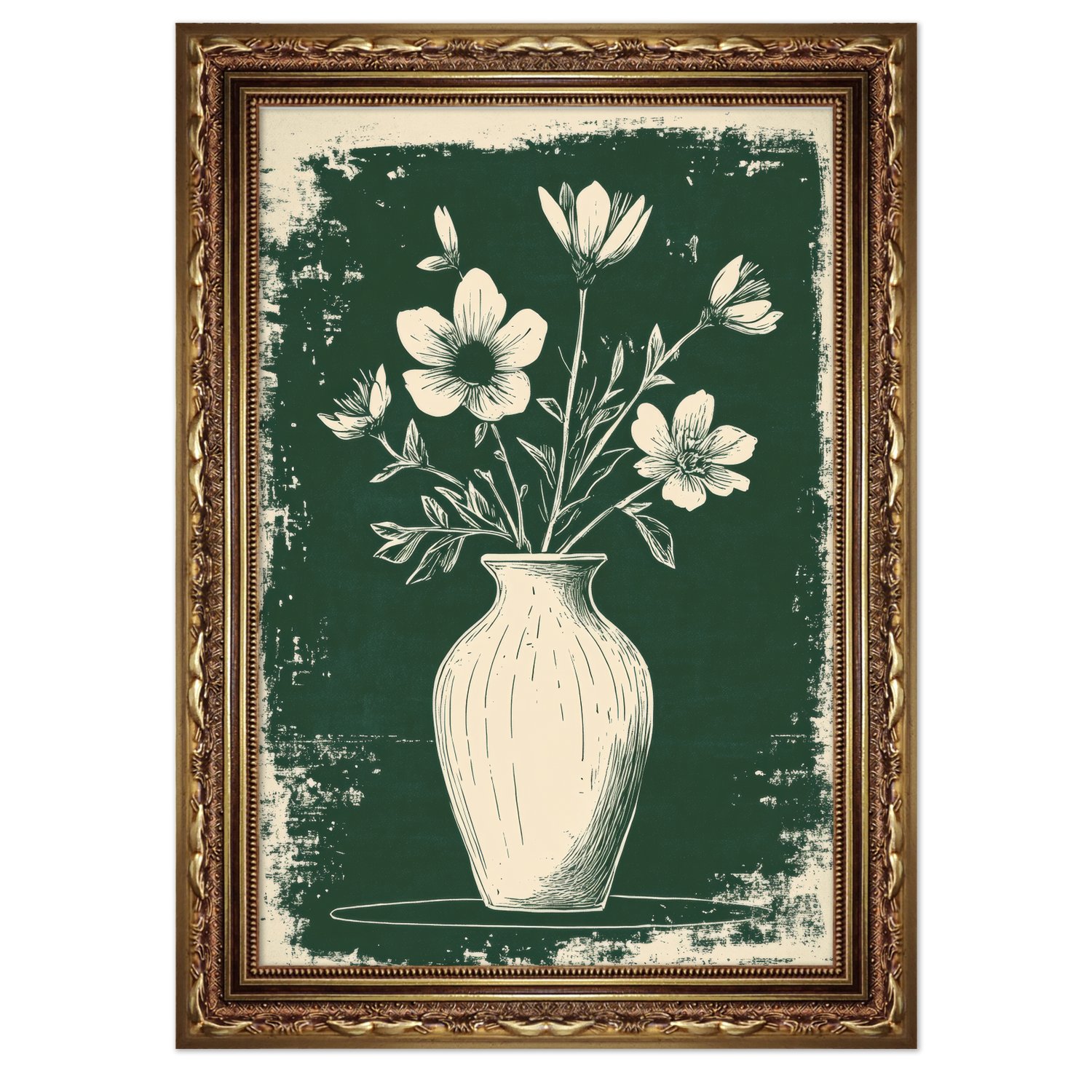 Quadro Decorativo Vaso de Flores Estilo Modern Heritage