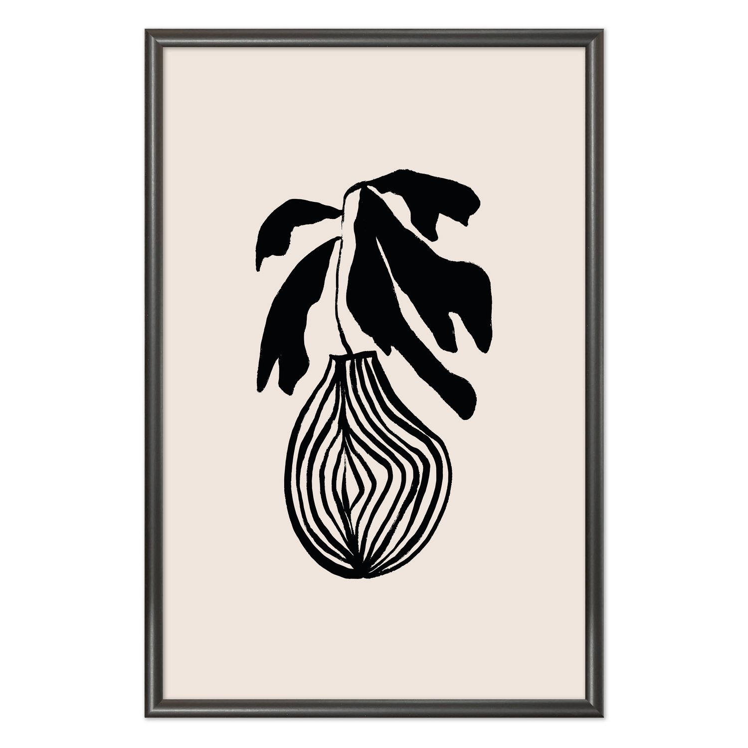 Quadro Decorativo Vaso De Planta Minimalista Japonês Estilo Japandi