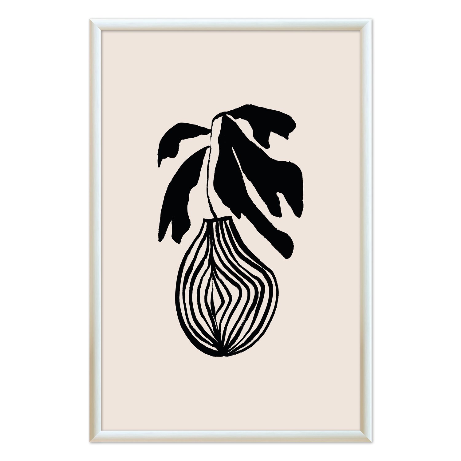 Quadro Decorativo Vaso De Planta Minimalista Japonês Estilo Japandi