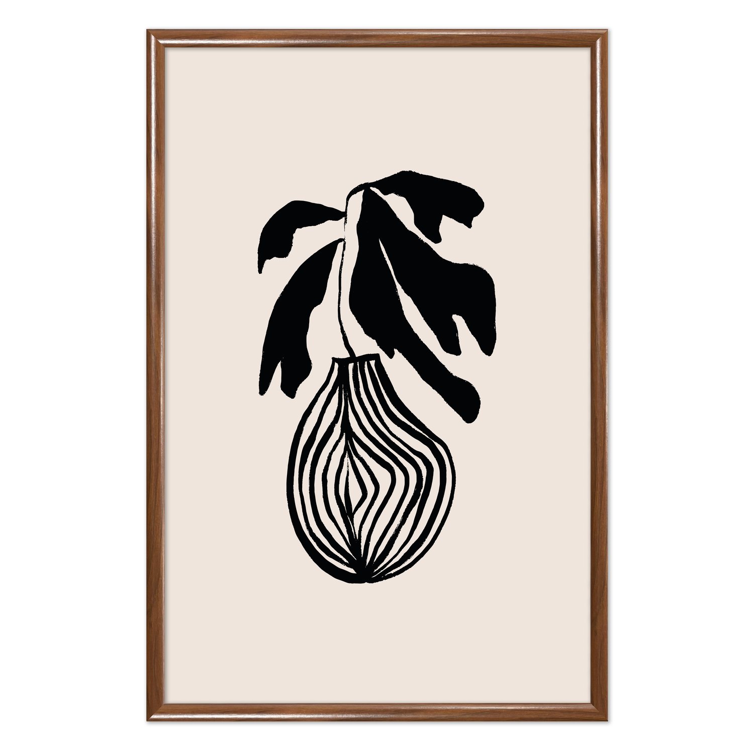 Quadro Decorativo Vaso De Planta Minimalista Japonês Estilo Japandi