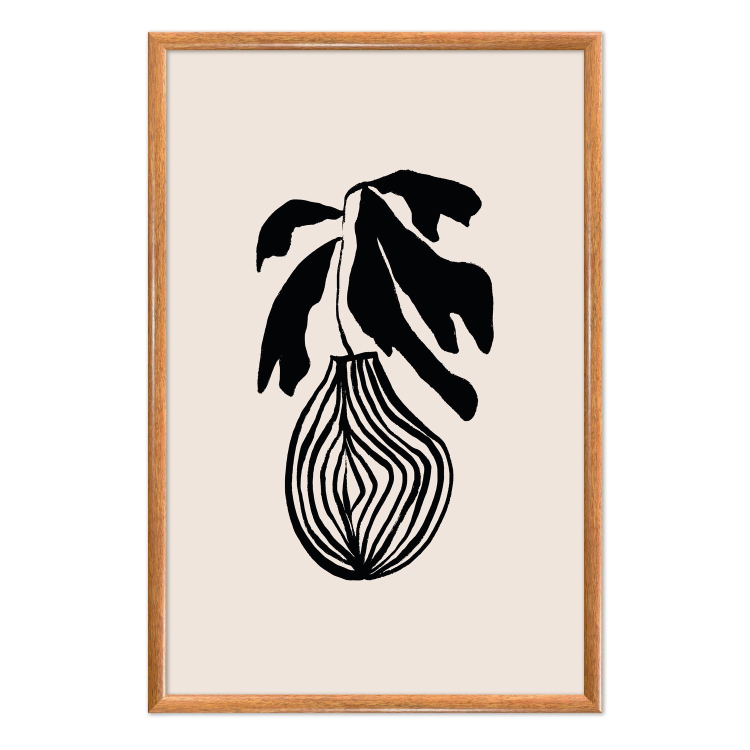 Quadro Decorativo Vaso De Planta Minimalista Japonês Estilo Japandi