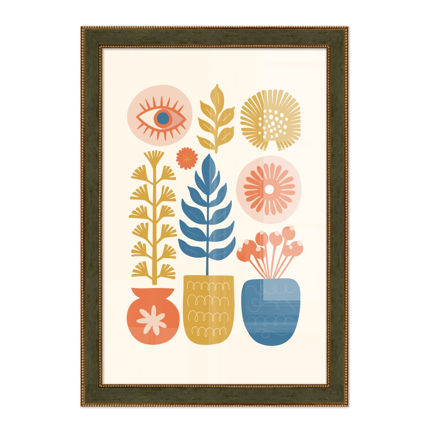 Quadro Decorativo Vasos Botânicos Estilo Modern Heritage