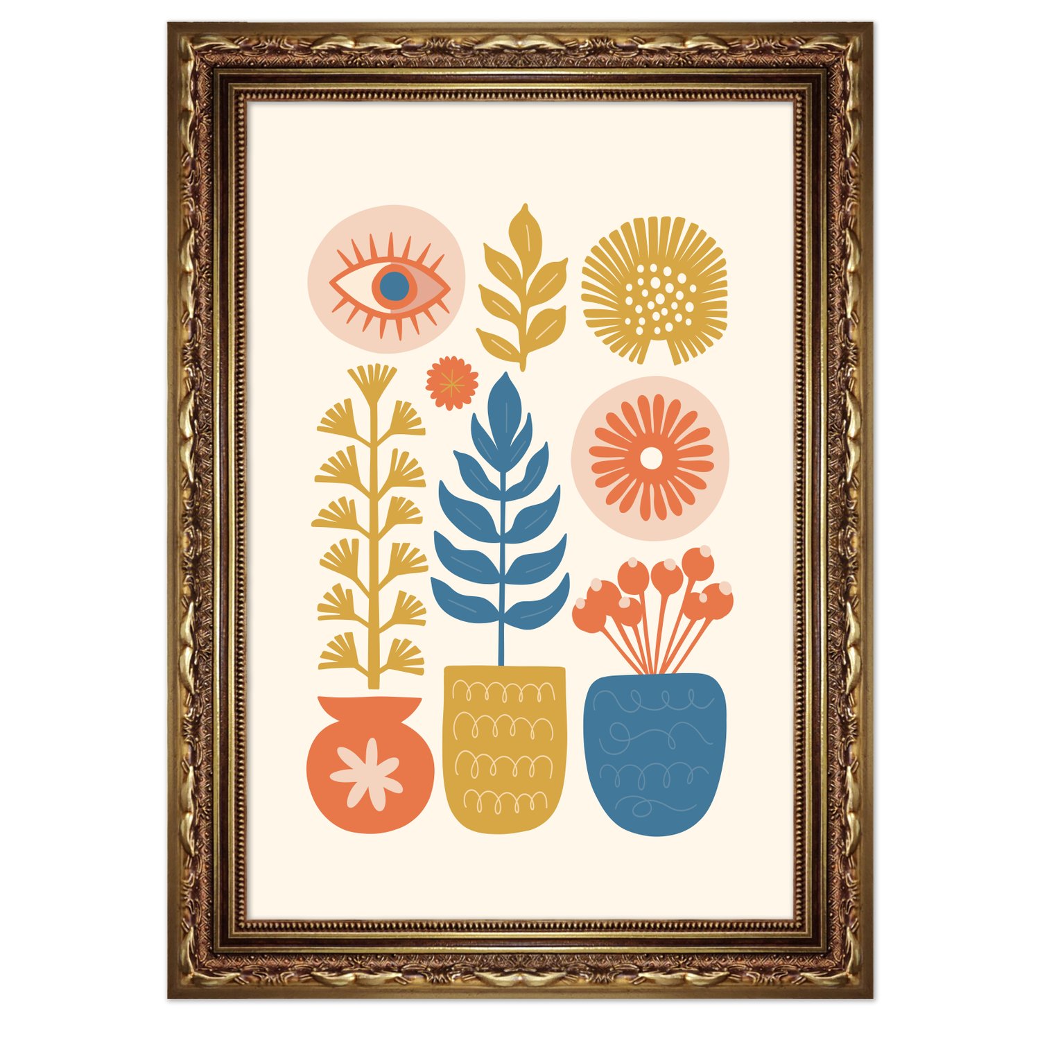 Quadro Decorativo Vasos Botânicos Estilo Modern Heritage
