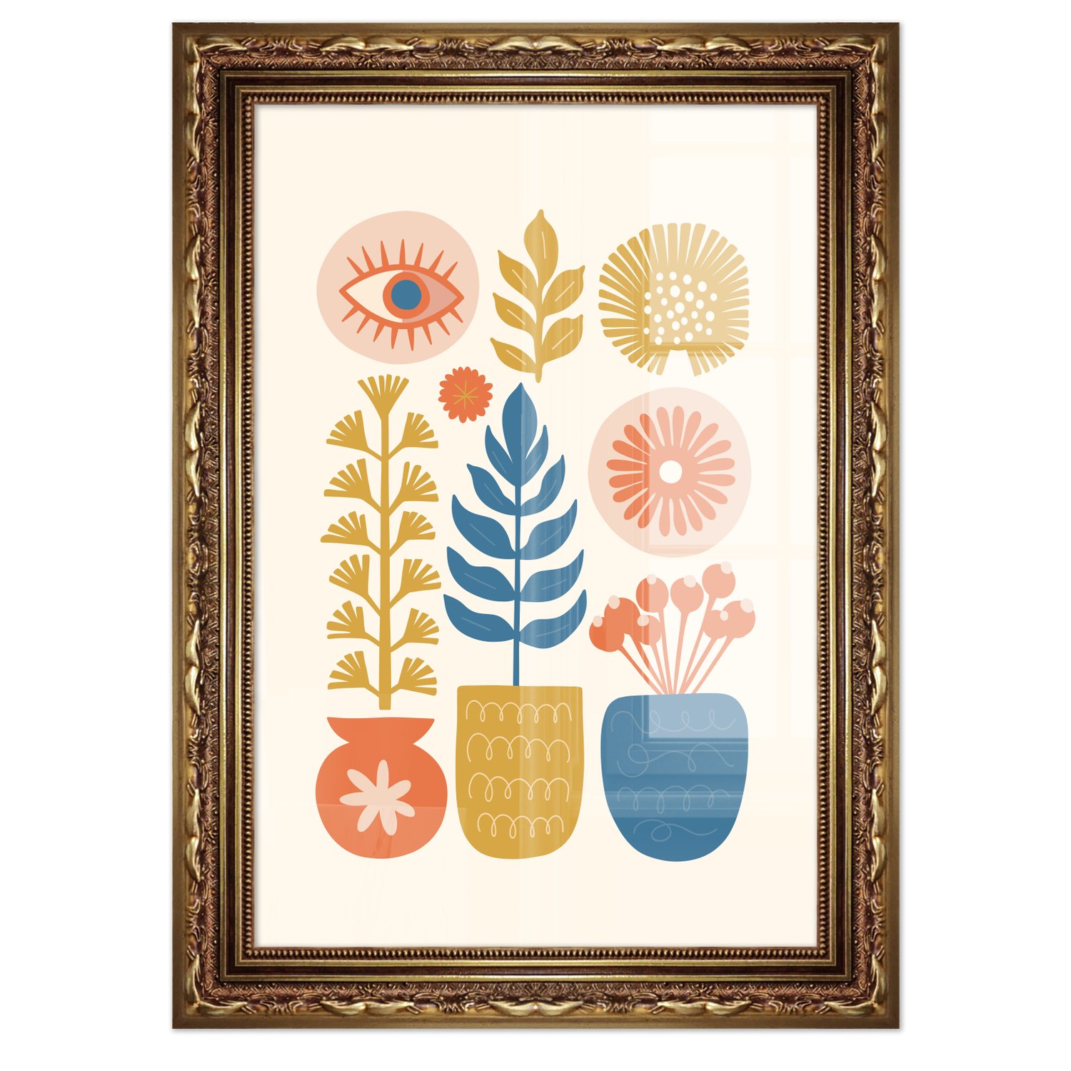 Quadro Decorativo Vasos Botânicos Estilo Modern Heritage