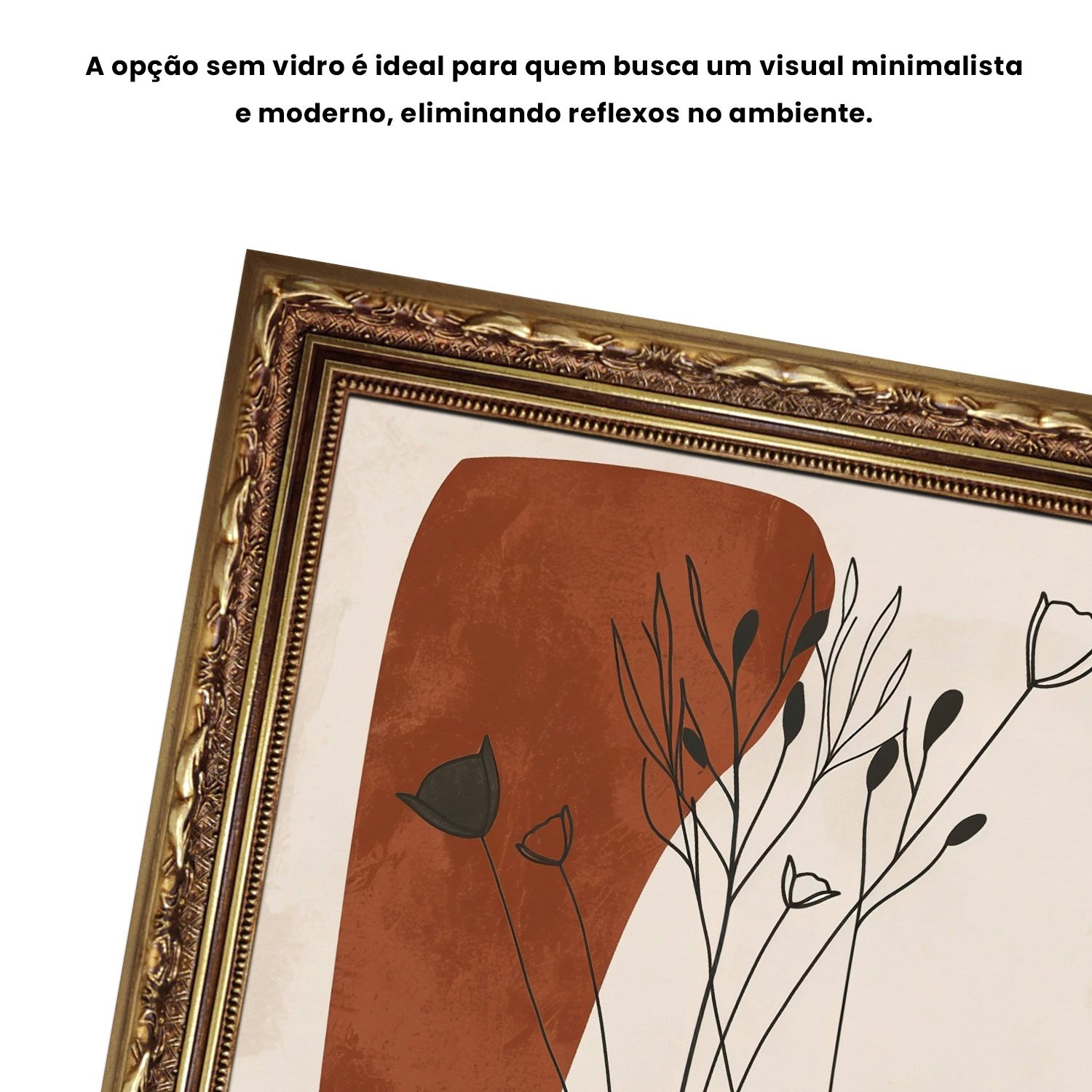Quadro Decorativo Vasos e Formas Orgânicas Estilo Modern Heritage