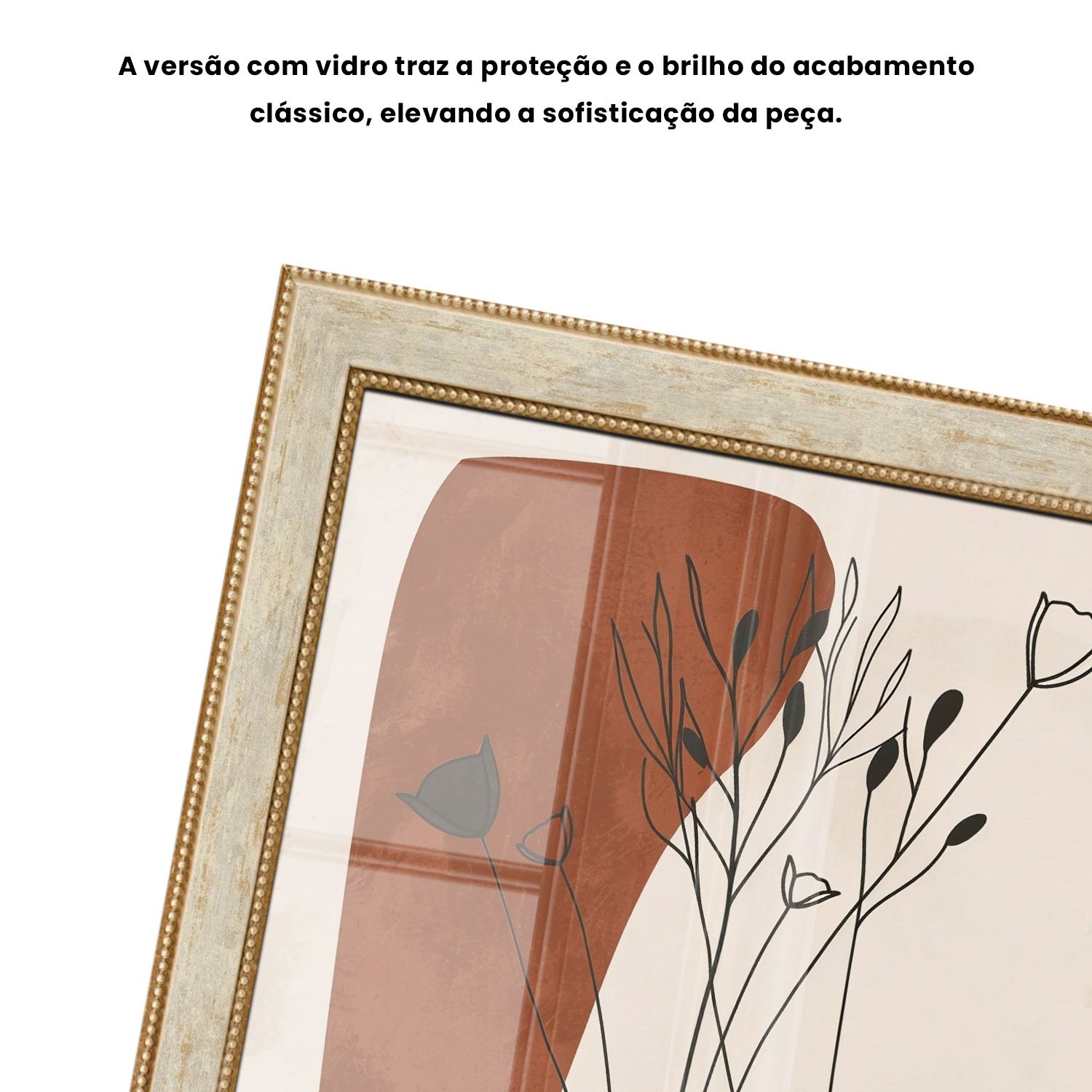 Quadro Decorativo Vasos e Formas Orgânicas Estilo Modern Heritage