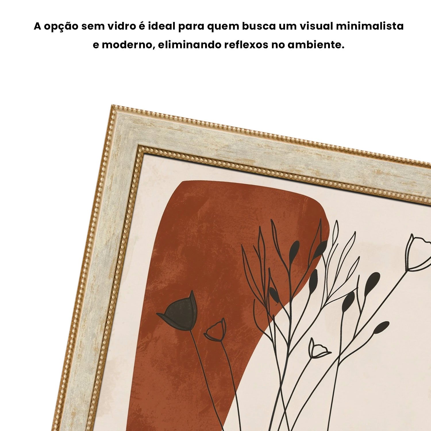 Quadro Decorativo Vasos e Formas Orgânicas Estilo Modern Heritage