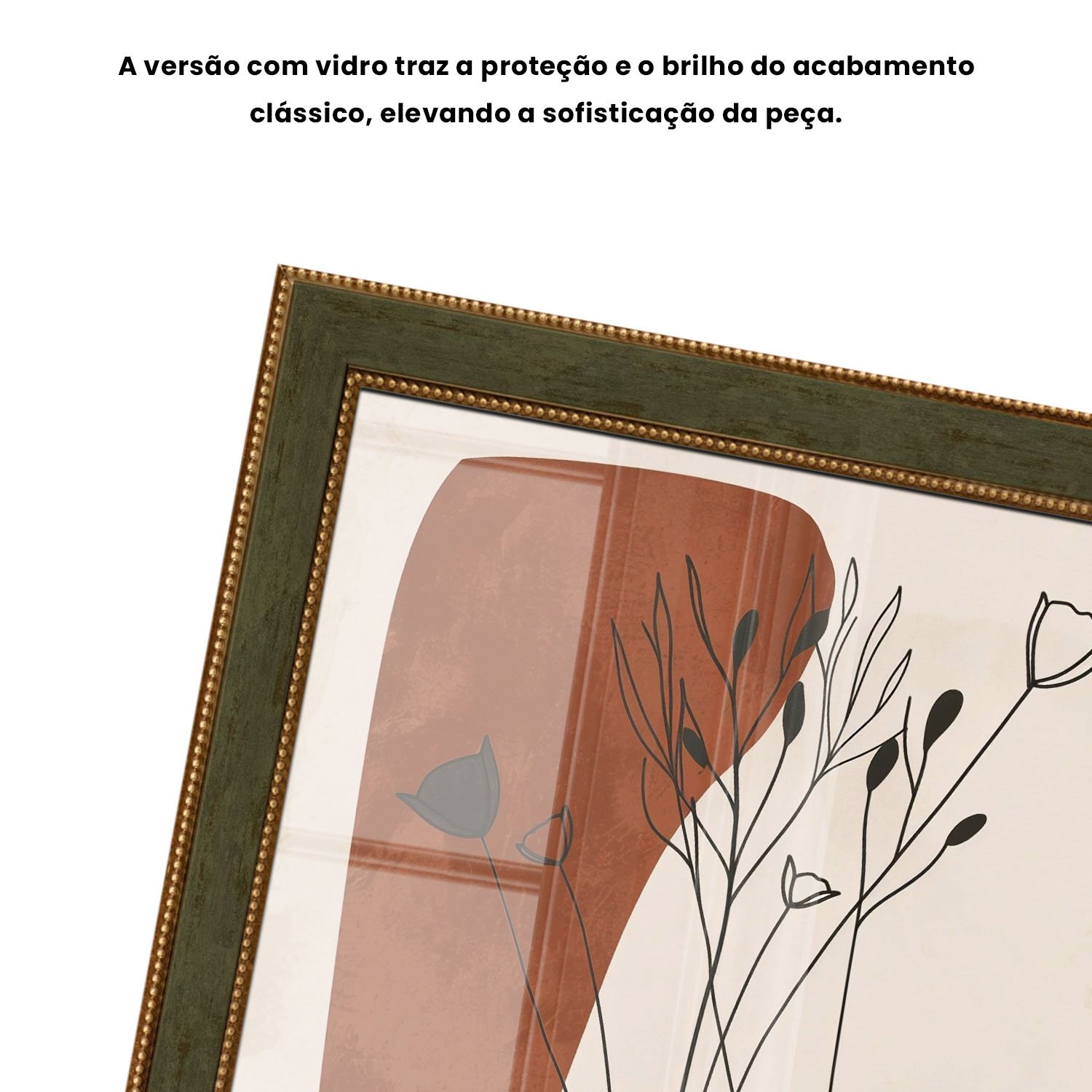 Quadro Decorativo Vasos e Formas Orgânicas Estilo Modern Heritage