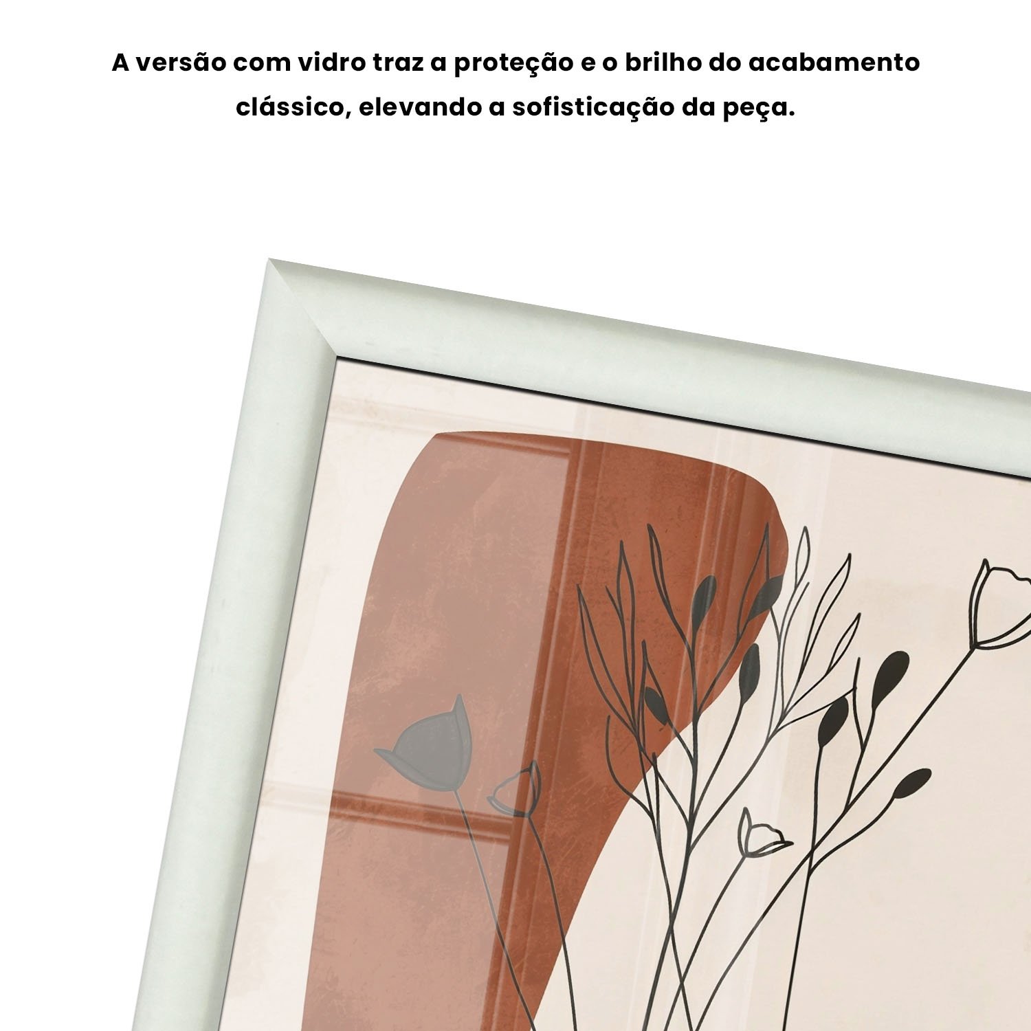 Quadro Decorativo Vasos e Formas Orgânicas Estilo Modern Heritage