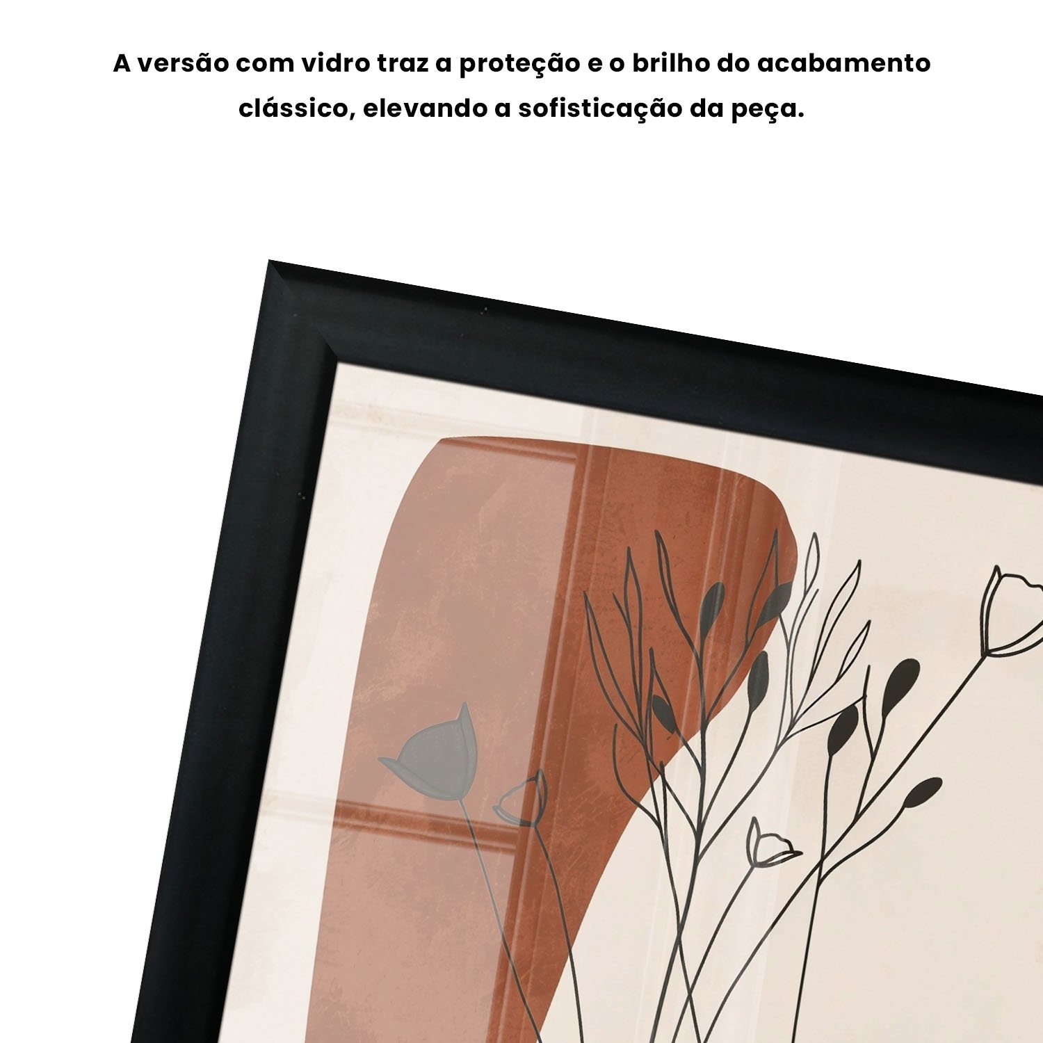 Quadro Decorativo Vasos e Formas Orgânicas Estilo Modern Heritage