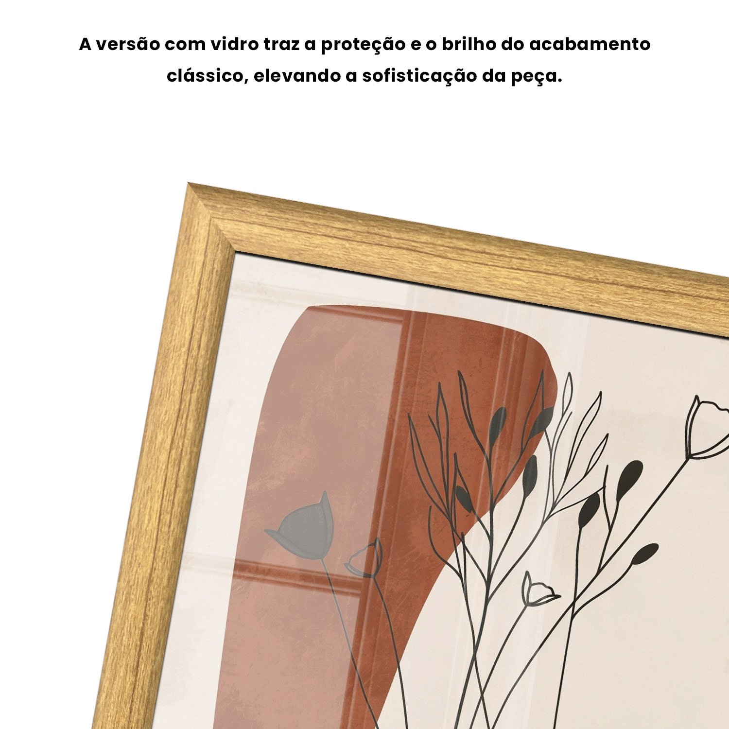 Quadro Decorativo Vasos e Formas Orgânicas Estilo Modern Heritage