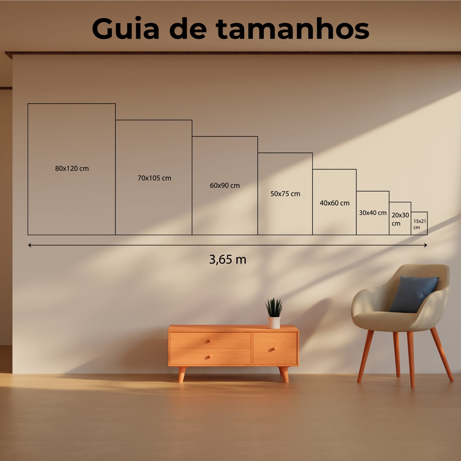 Quadro Decorativo Velas Minimalistas Estilo Japandi