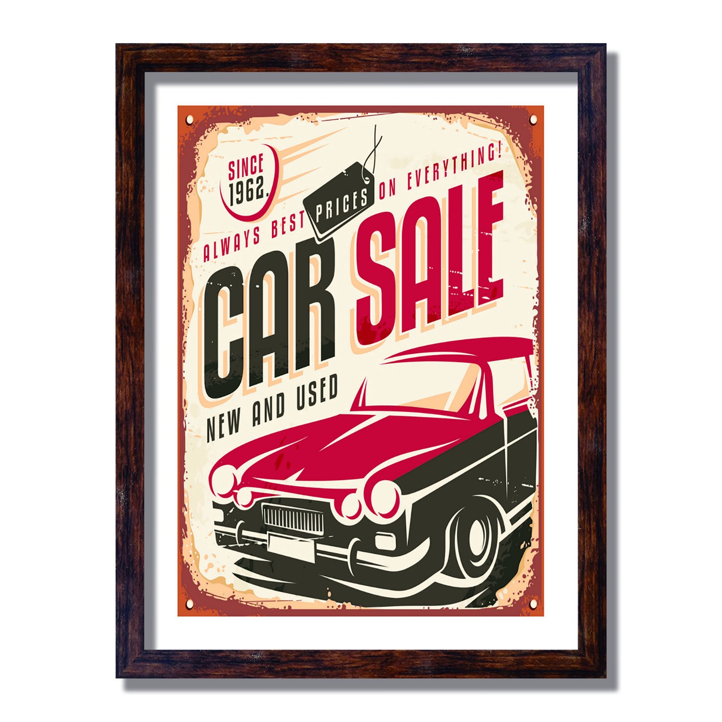 Quadro Decorativo Vintage Car Sale - Kiaga