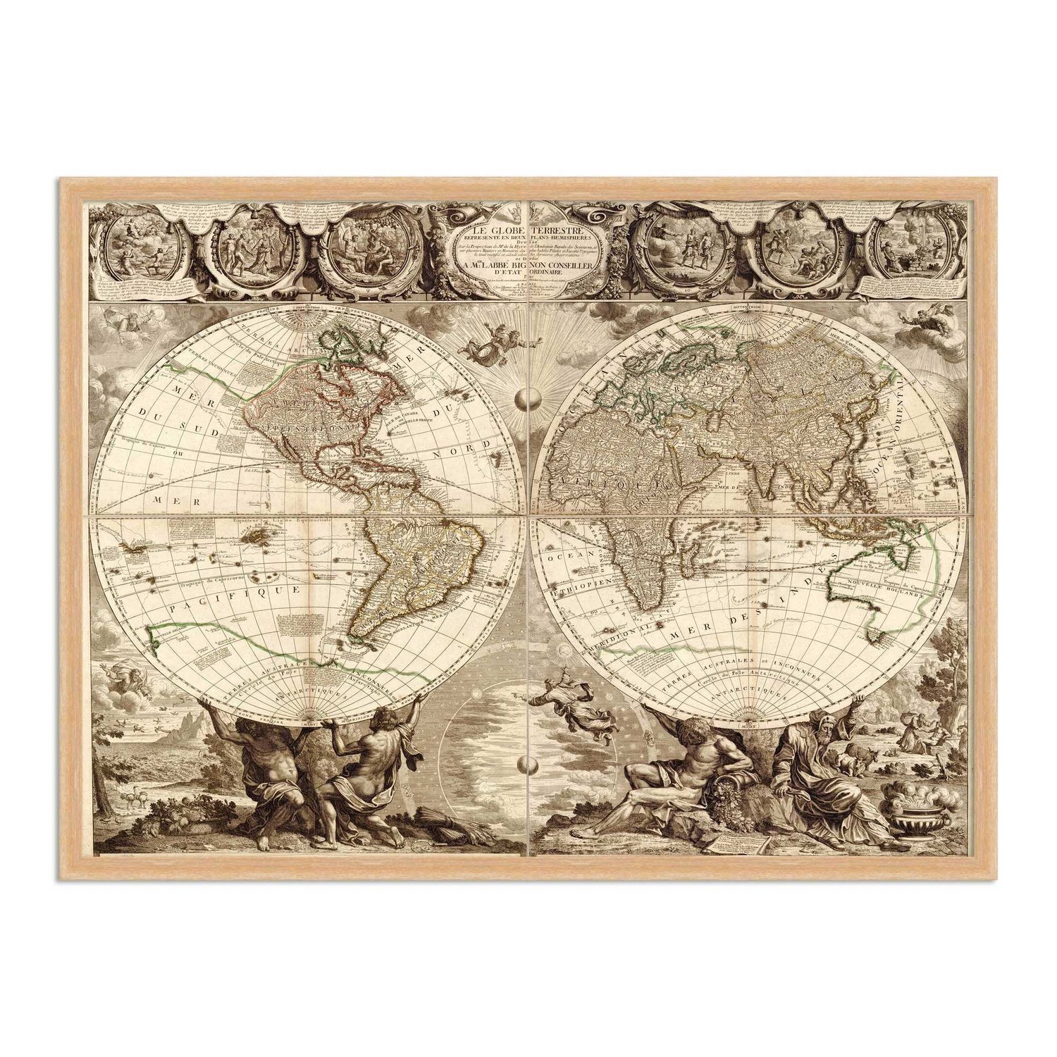 Quadro Decorativo Vintage Mapa do Mundo