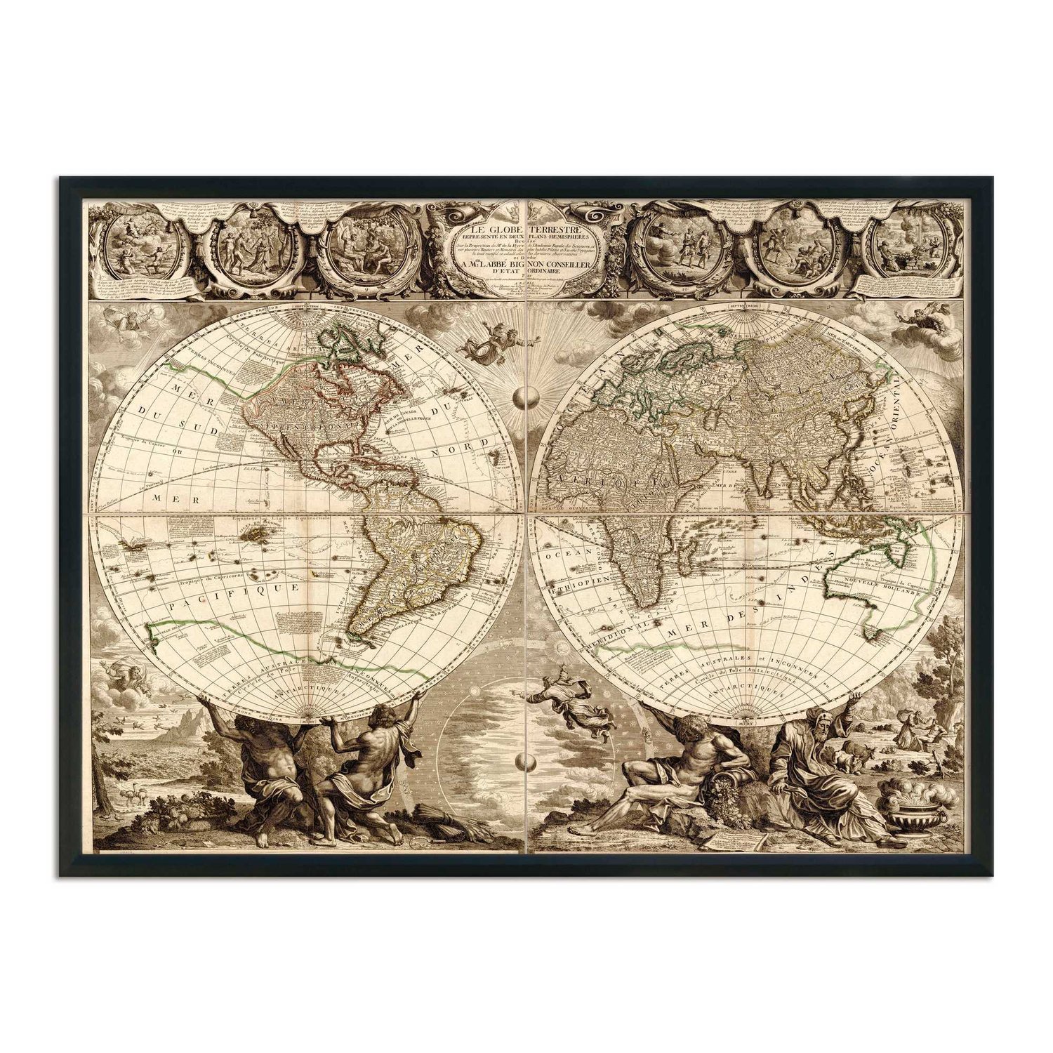 Quadro Decorativo Vintage Mapa do Mundo