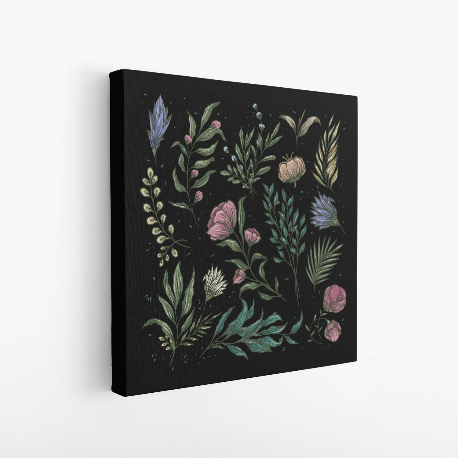 Quadro Em Tela Canvas Botânica Dark Moody Estilo Modern Heritage