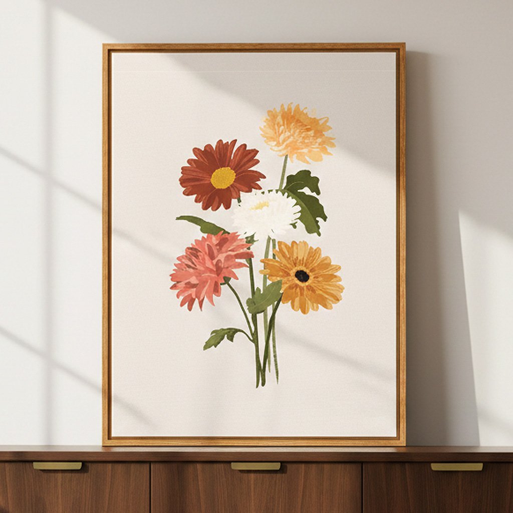 Quadro Em Tela Canvas Buquê de Flores Estilo Modern Heritage