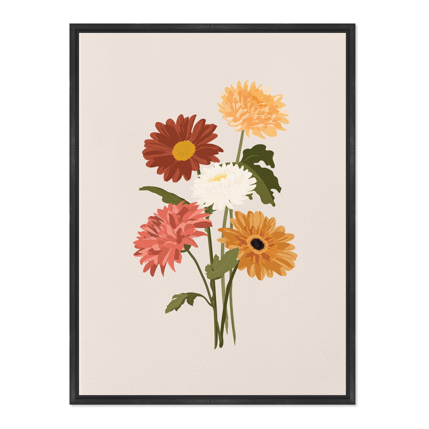 Quadro Em Tela Canvas Buquê de Flores Estilo Modern Heritage