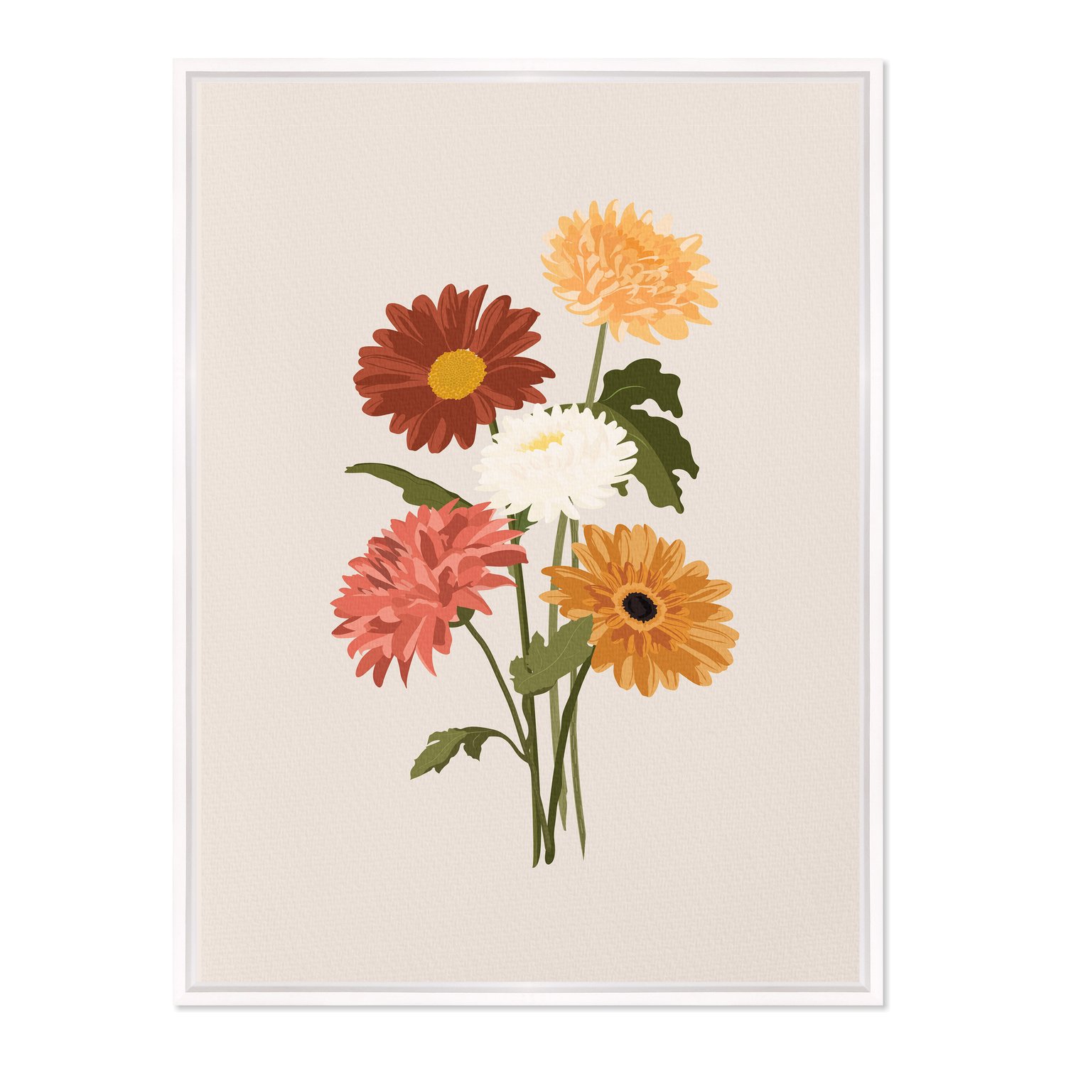 Quadro Em Tela Canvas Buquê de Flores Estilo Modern Heritage