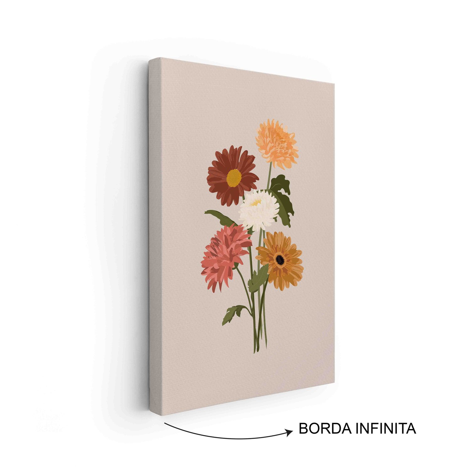 Quadro Em Tela Canvas Buquê de Flores Estilo Modern Heritage