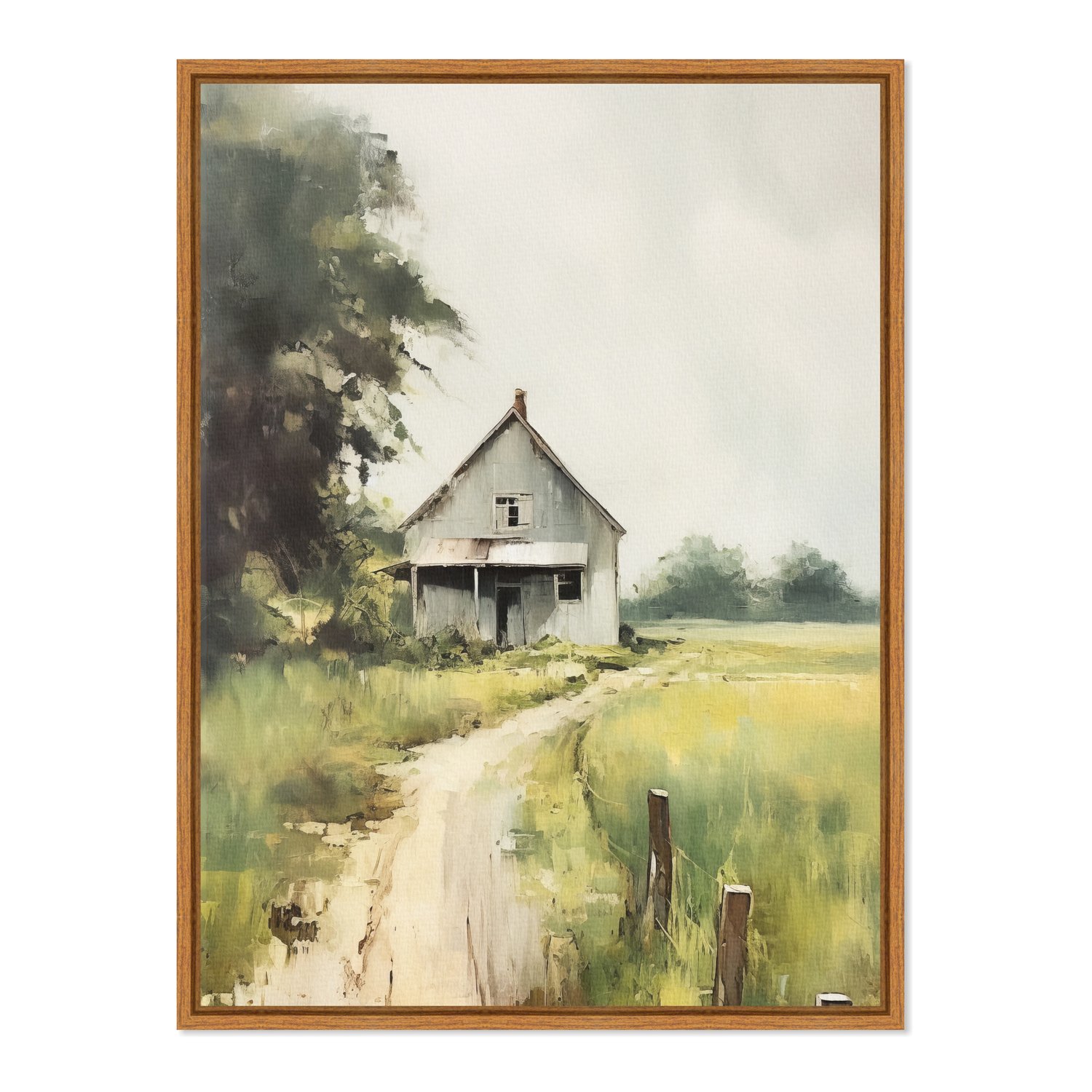 Quadro Em Tela Canvas Casa no Campo Vintage Farmhouse