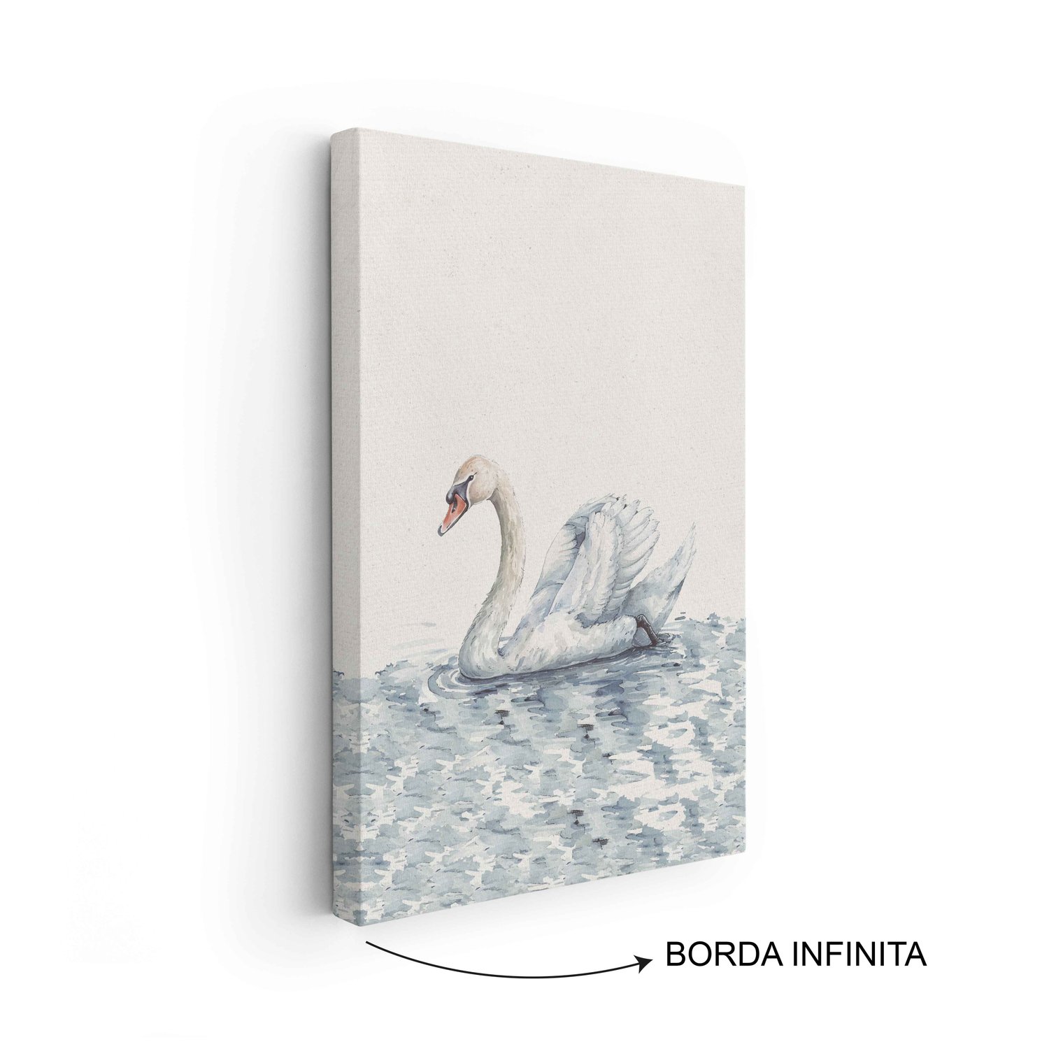 Quadro Em Tela Canvas Cisne No Lago Vintage Farmhouse