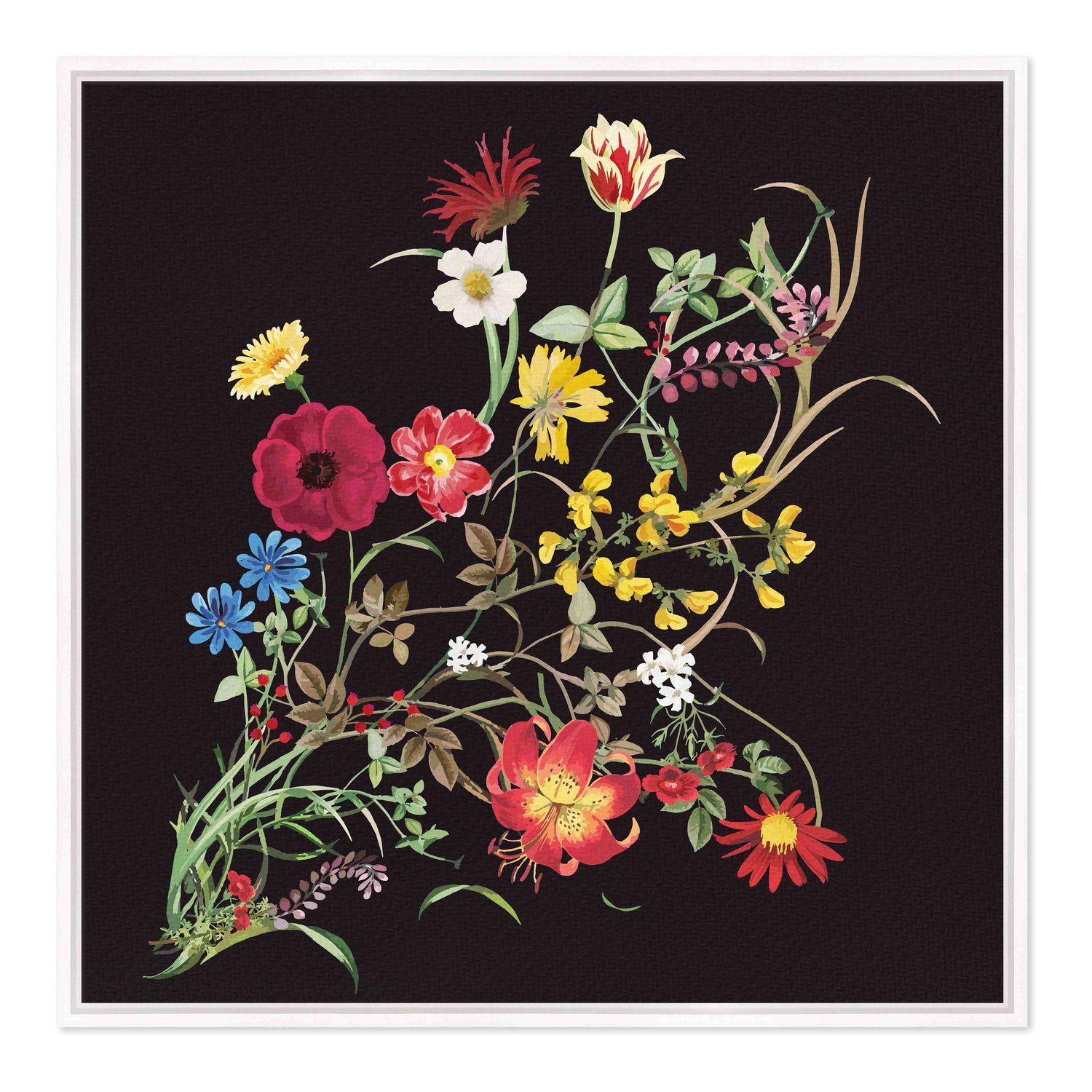 Quadro Em Tela Canvas Flores Silvestres Estilo Modern Heritage