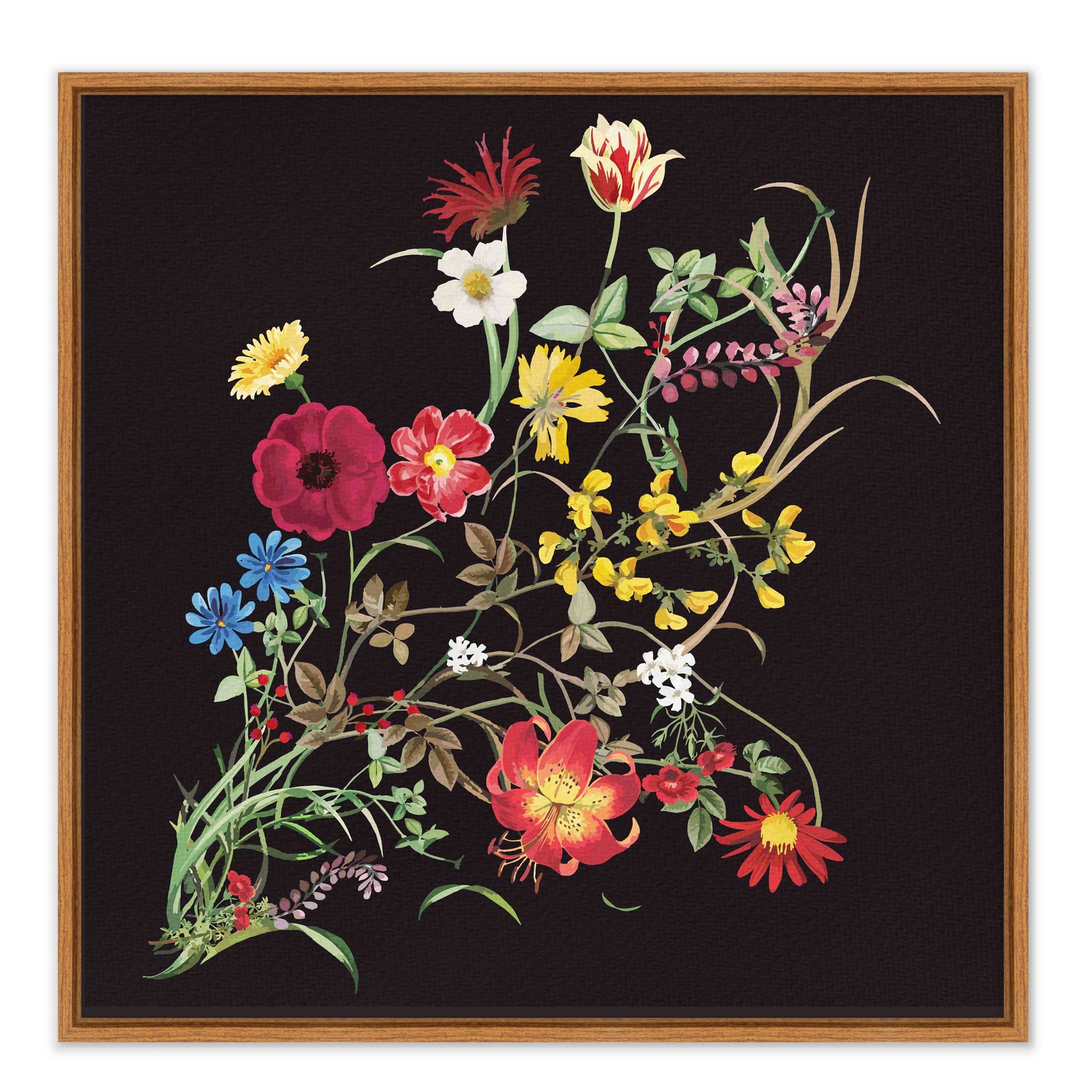 Quadro Em Tela Canvas Flores Silvestres Estilo Modern Heritage