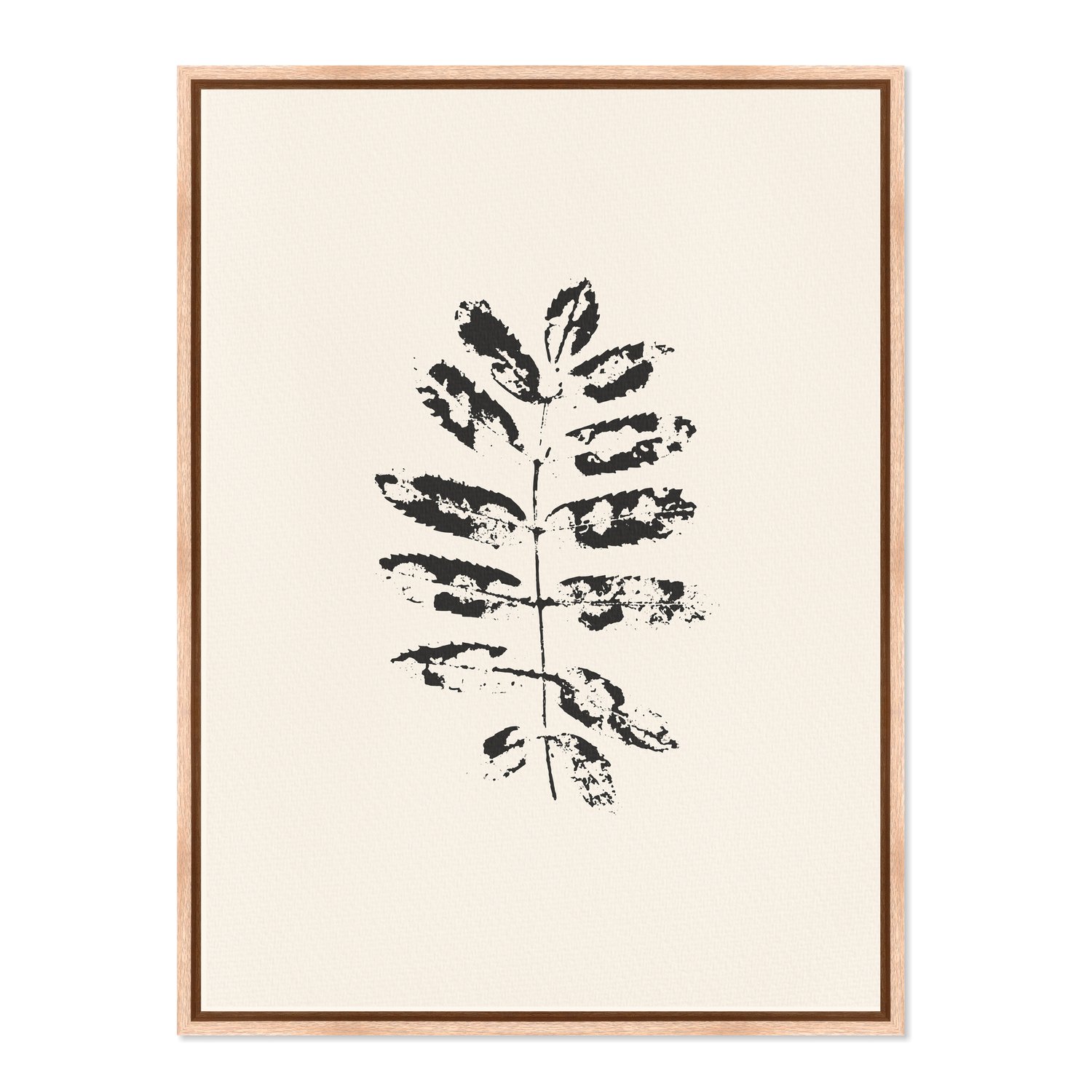 Quadro Em Tela Canvas Folhas Abstratas Minimalistas Estilo Japandi