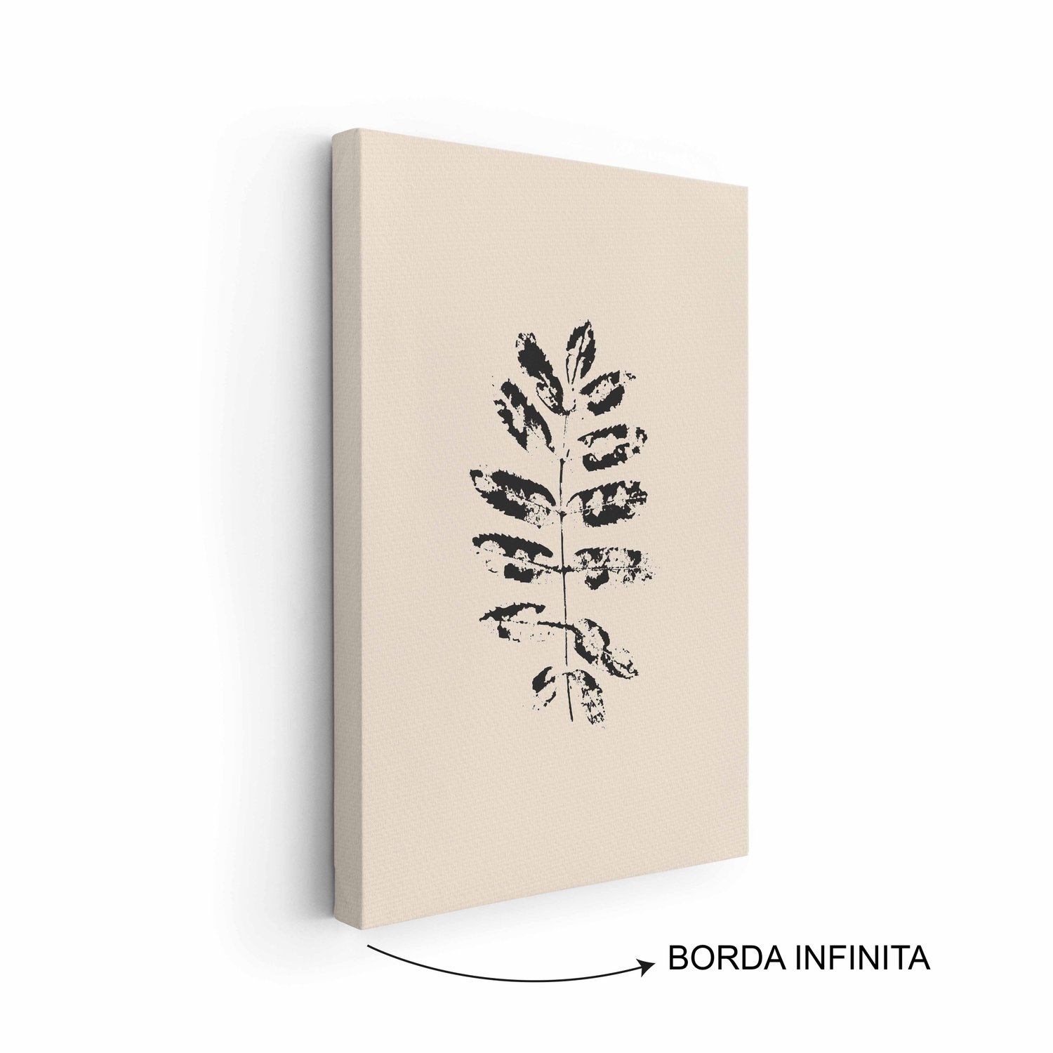 Quadro Em Tela Canvas Folhas Abstratas Minimalistas Estilo Japandi