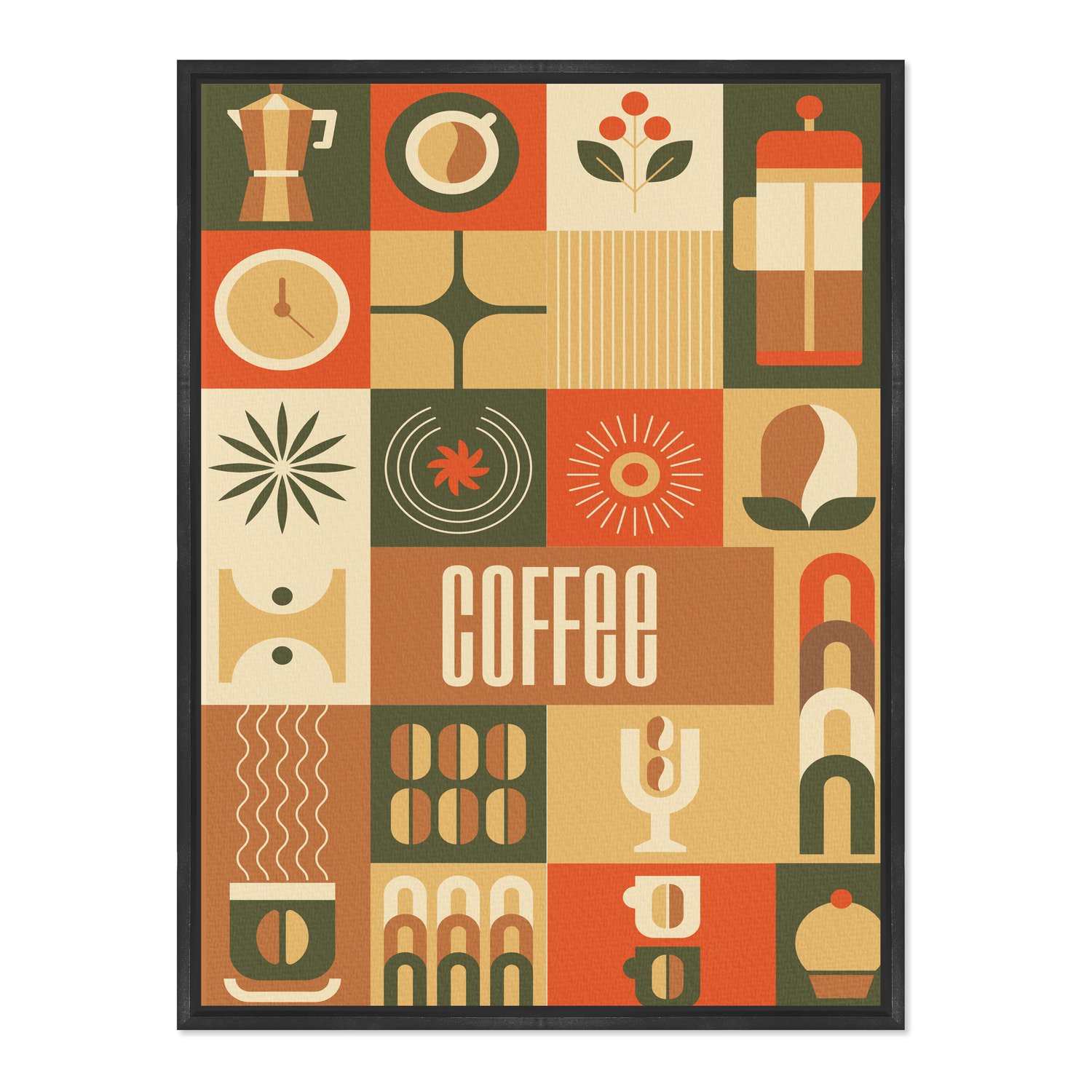 Quadro Em Tela Canvas Geométrica Coffee Culture Estilo Modern Heritage