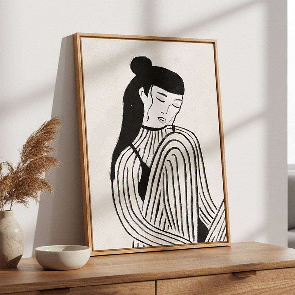 Quadro Em Tela Canvas Ilustração Feminina Estilo Modern Heritage