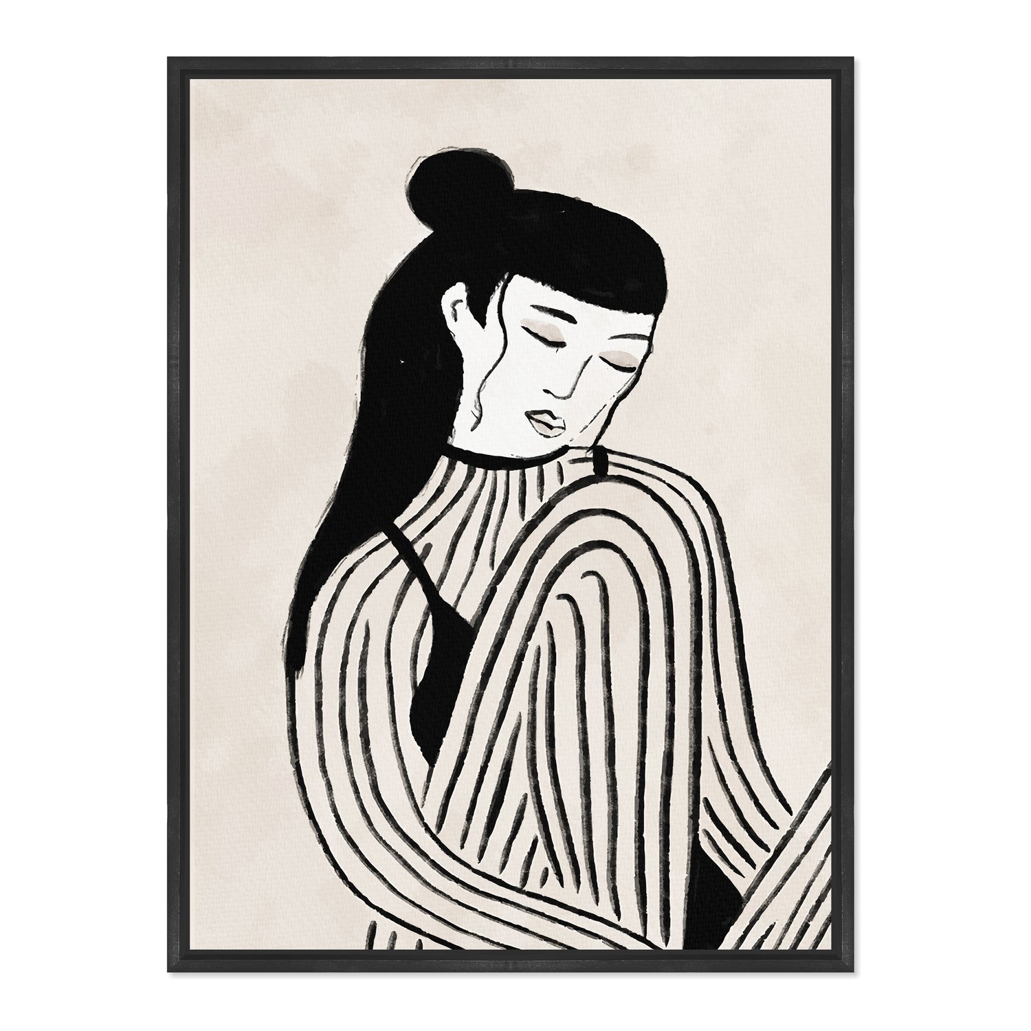 Quadro Em Tela Canvas Ilustração Feminina Estilo Modern Heritage