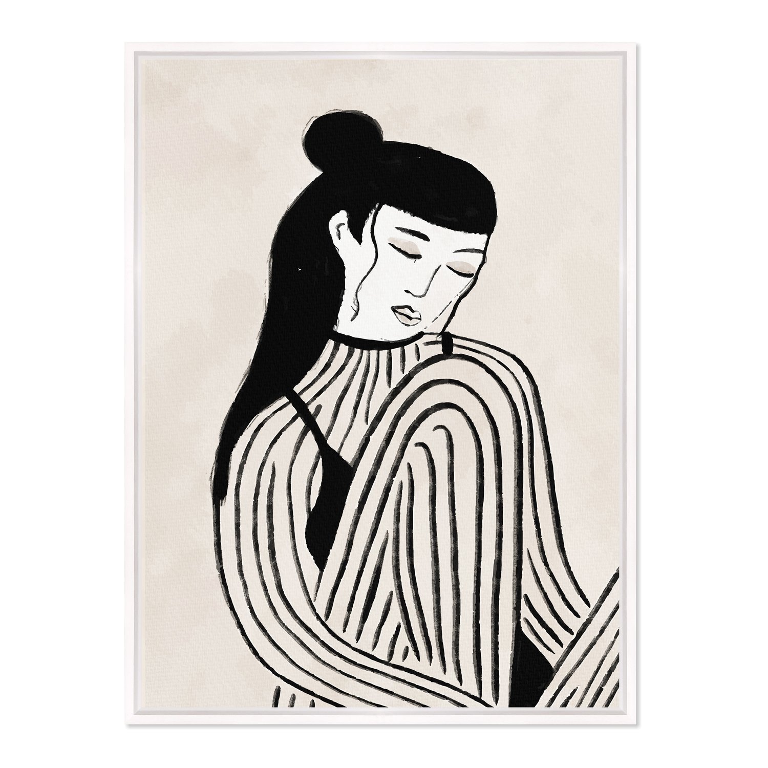 Quadro Em Tela Canvas Ilustração Feminina Estilo Modern Heritage