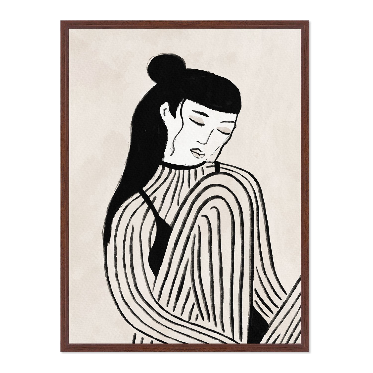 Quadro Em Tela Canvas Ilustração Feminina Estilo Modern Heritage