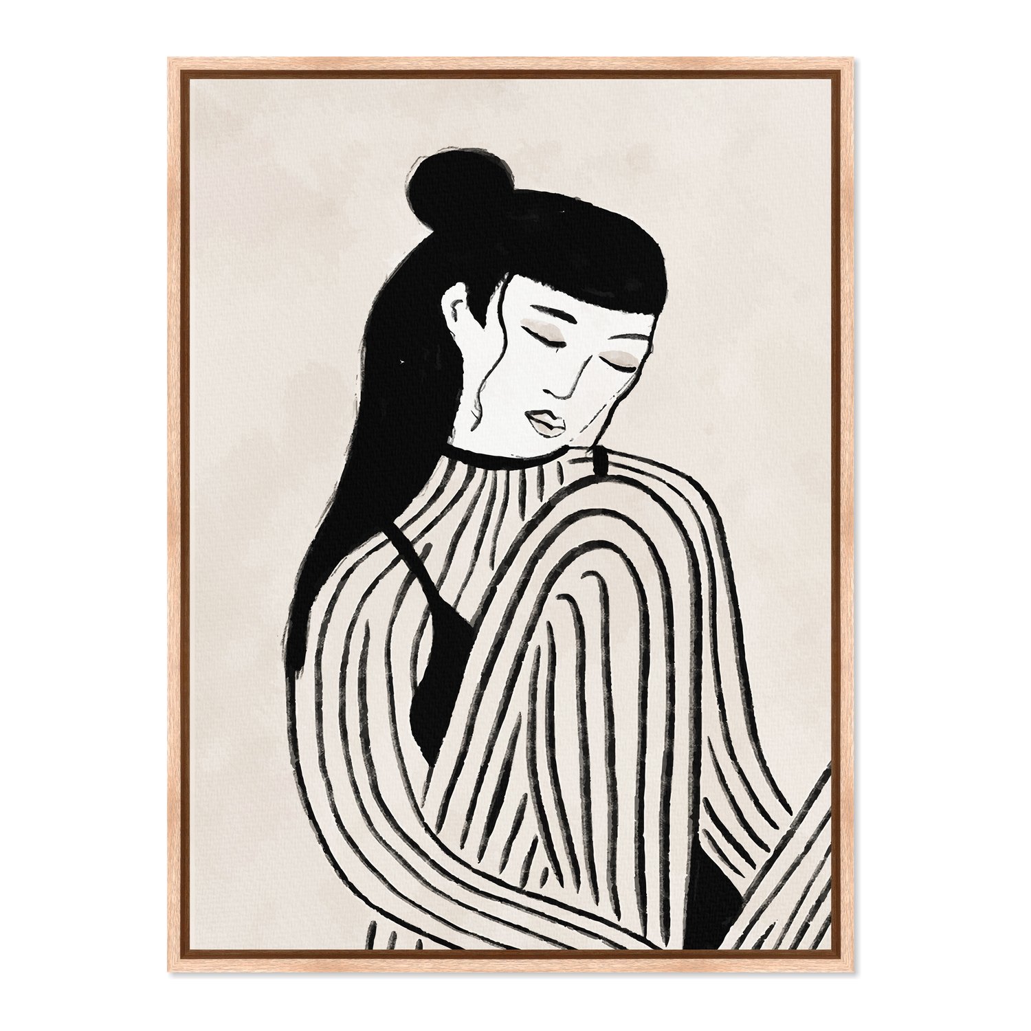 Quadro Em Tela Canvas Ilustração Feminina Estilo Modern Heritage