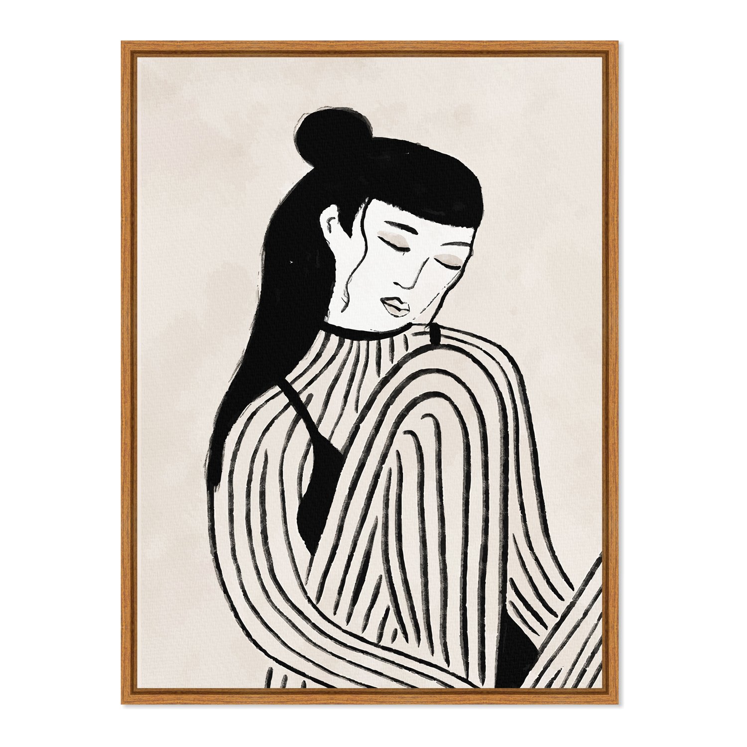 Quadro Em Tela Canvas Ilustração Feminina Estilo Modern Heritage